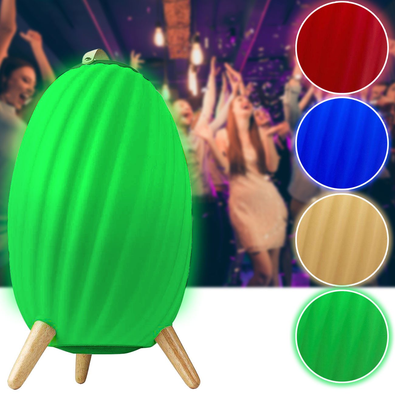 Nedis 90W RGB LED-Lautsprecherlampe: Farbwechsel & kabelloser Musikgenuss Bluetooth-Lautsprecher (stimmungsvolle Beleuchtung)