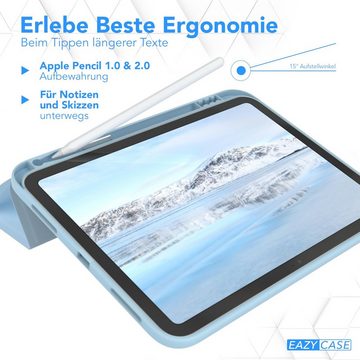 EAZY CASE Tablet-Hülle Penholder Smartcase für Apple iPad 10. Gen. (2022) 10,9 Zoll, Touchpen Stifthalterung Klappcase Anti-Kratz Tablet Tasche Hellblau