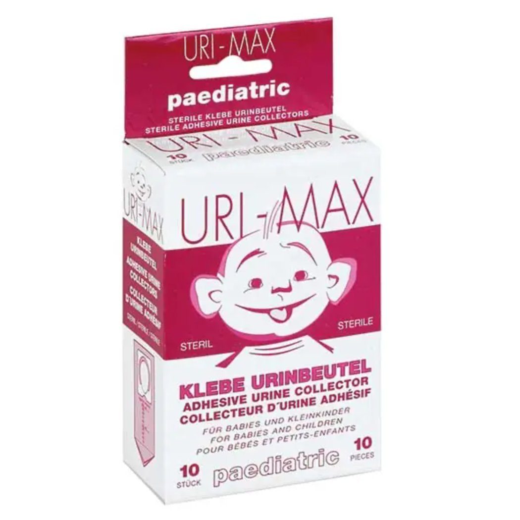 DocMed Urinbeutel Urimax Urinbeutel für Kinder (Spar-Set, Ideal für Unterwegs oder bei Blasenschwäche, 10 St., Ideal für Unterwegs), Mit Klebezone, Einzeln steril verpackt, Für Jungen und Mädchen