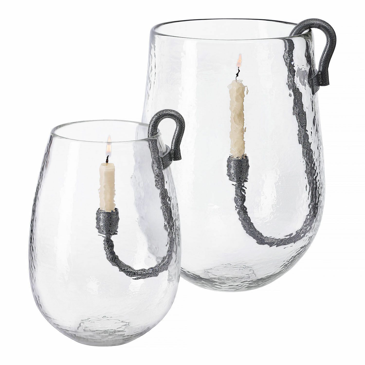 Mirabeau Windlicht Windlicht 2er Set Lorcalla klar/schwarz (2er Set, 2er Set)