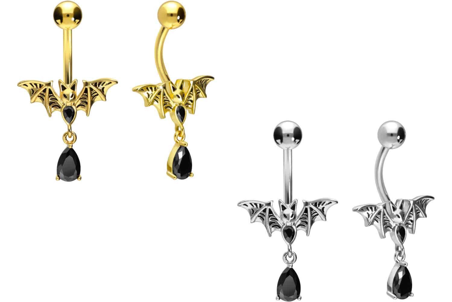 PIERCINGLINE Bauchnabelpiercing Chirurgenstahl Bananabell FLEDERMAUS (Banan günstig online kaufen