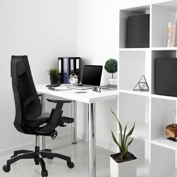 hjh OFFICE Drehstuhl High End Bürostuhl GENIDIA BLACK Leder (1 St), Schreibtischstuhl ergonomisch