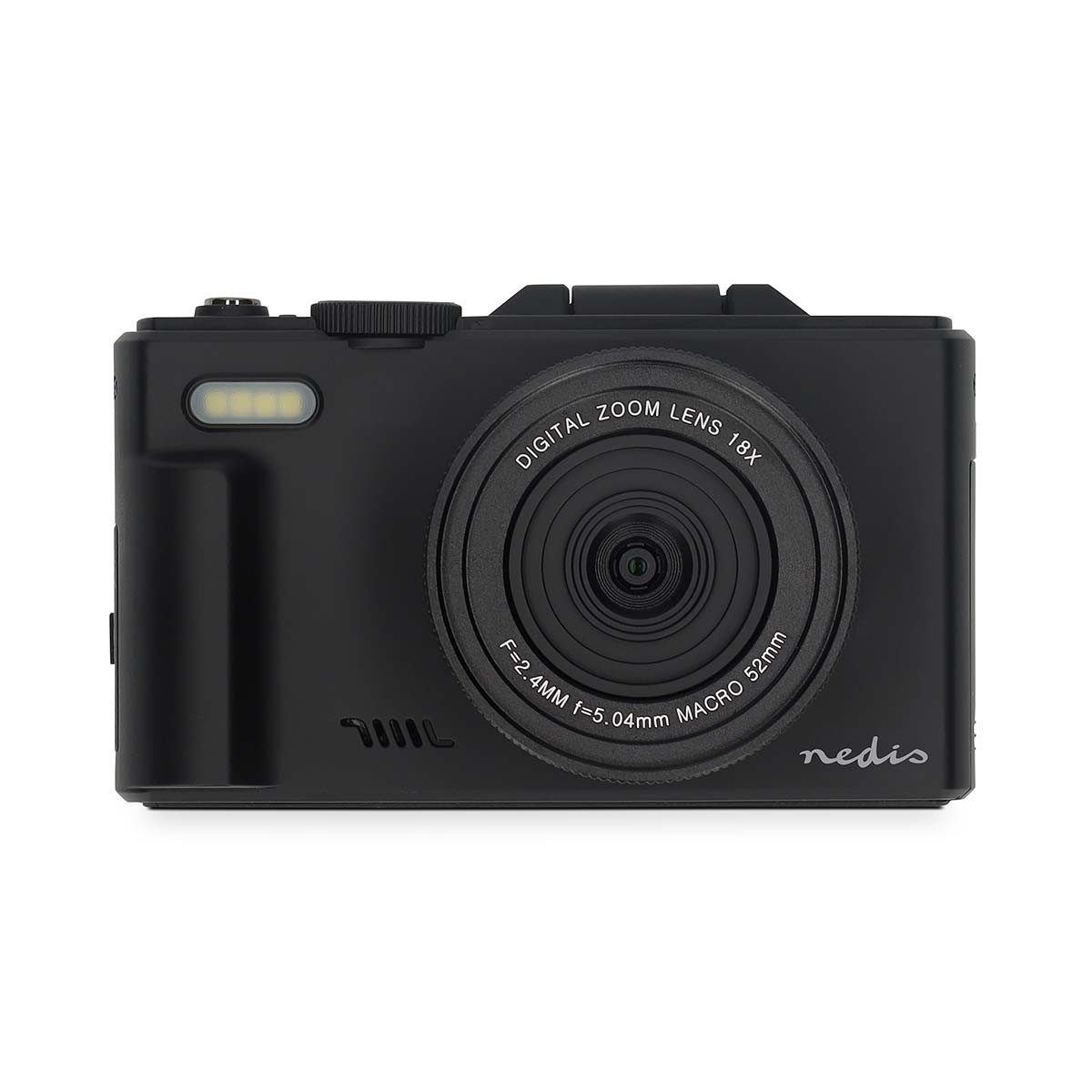 Nedis PCAM2570BK Vollformat-Digitalkamera (Flip Screen, 75 MPixel, integriertes Wi-Fi, 18-fach Digitalzoom)
