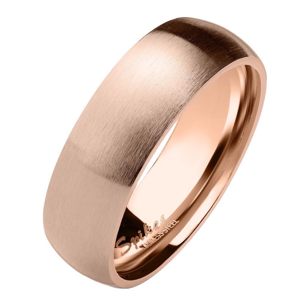viva-adorno Fingerring Edelstahl Damen Herren Ring matt gebürstet Bandring Partnerring, Verlobungsring mattiert