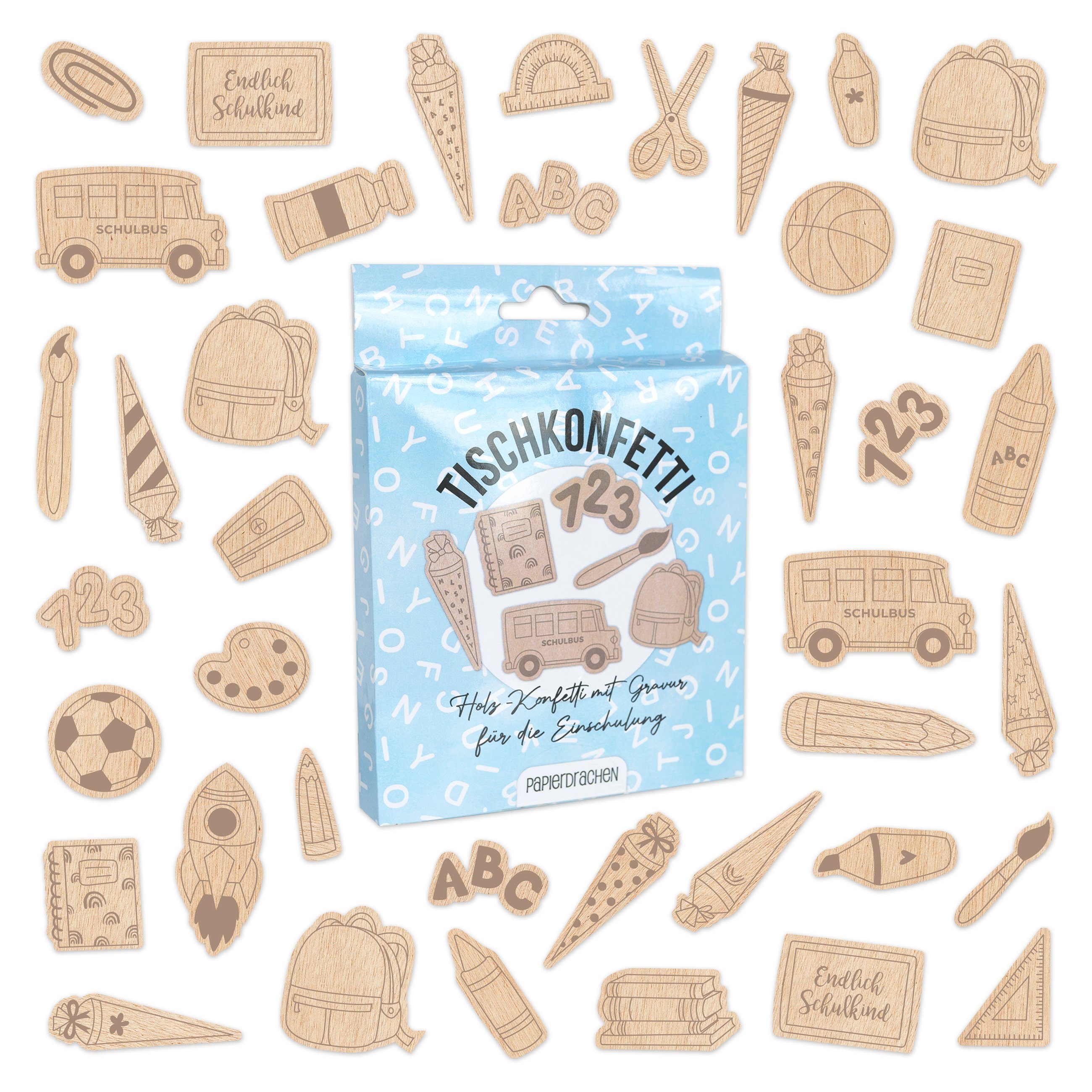 PAPIERDRACHEN Konfetti Tischkonfetti zur Einschulung - tolle Dekoration, Tischkonfetti