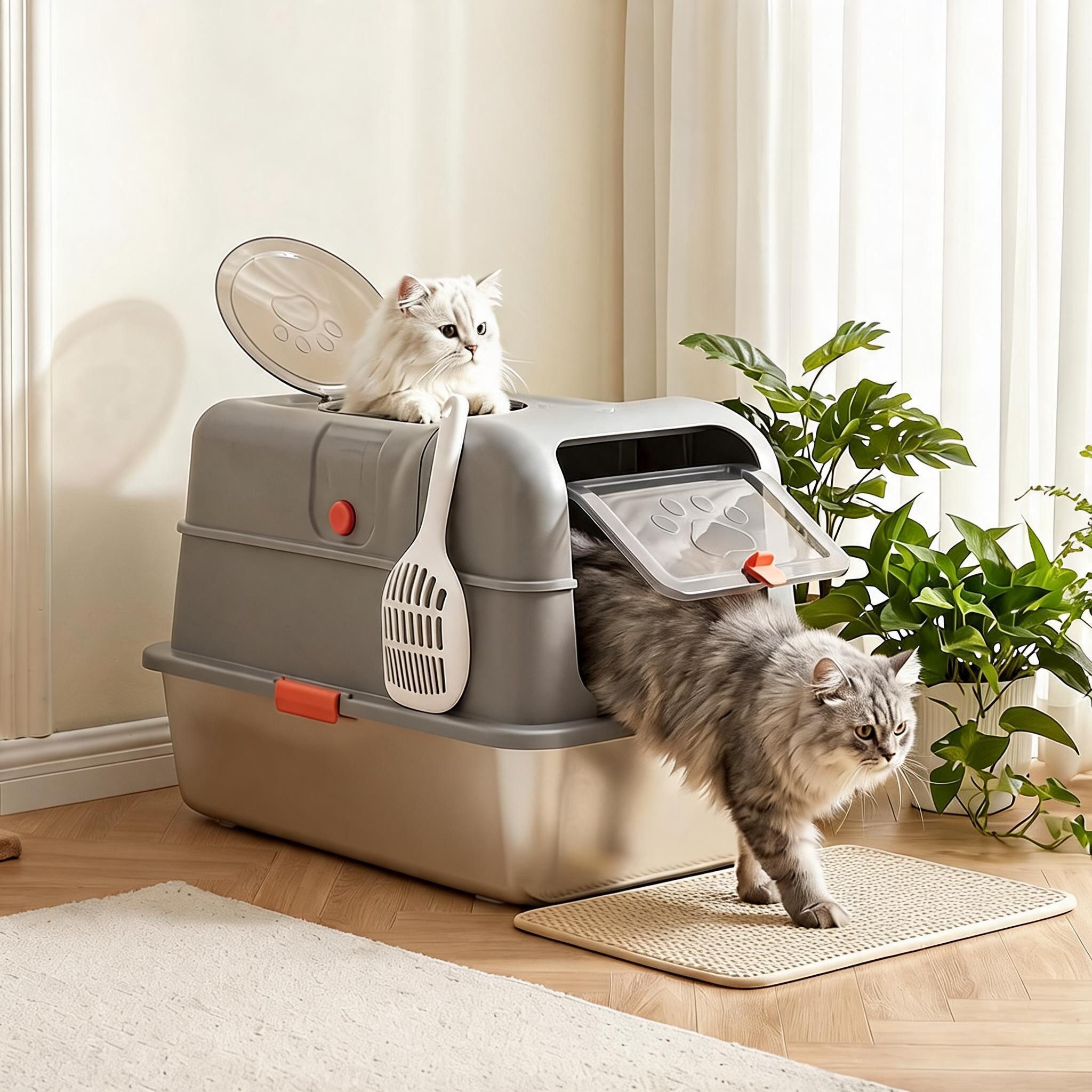 GarveeMore Katzentoilette Hundesichere Katzentoilette große Katzentoilette aus Edelstahl