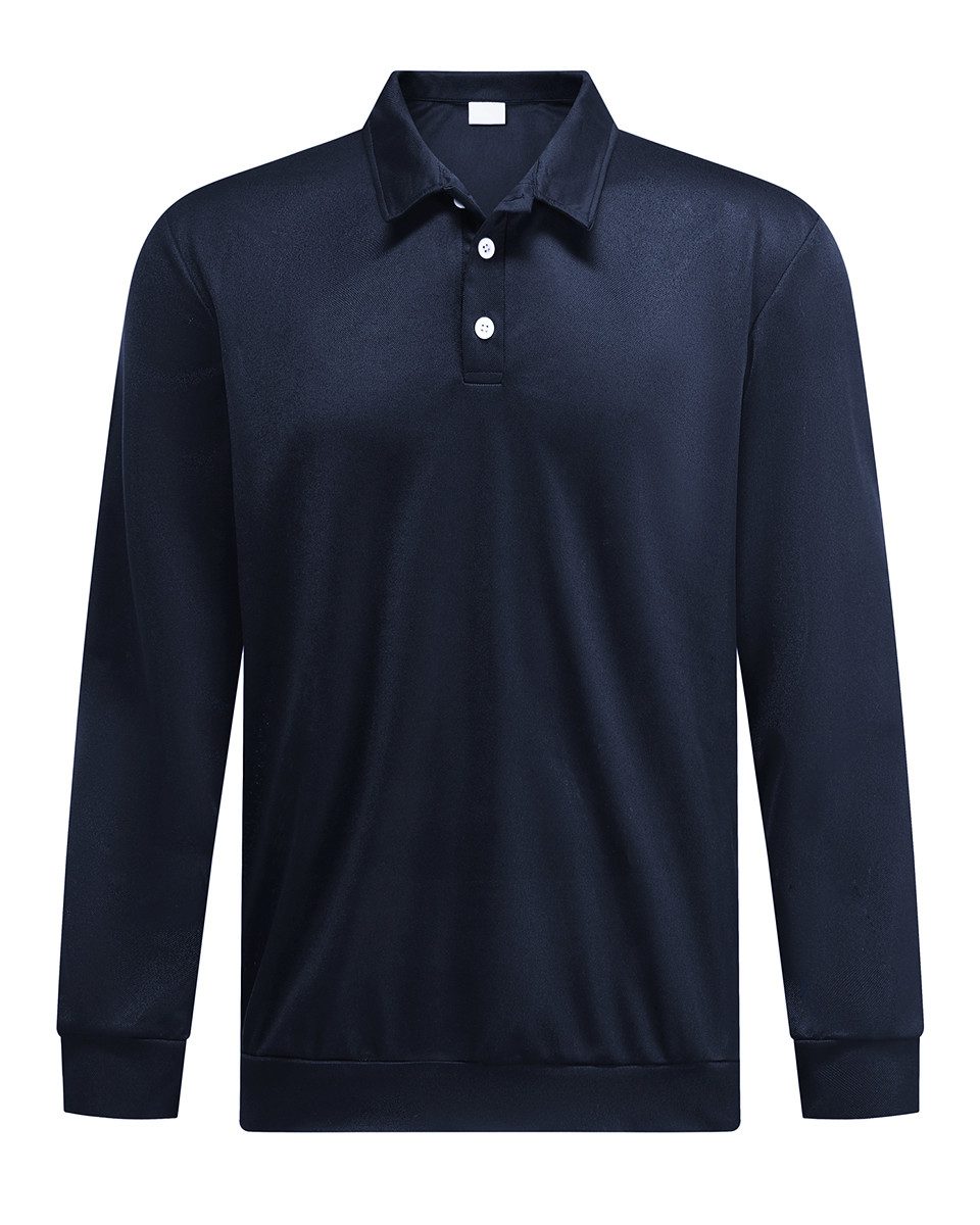 Allthemen Poloshirt Regular Fit Langarm-Poloshirt mit Polokragen
