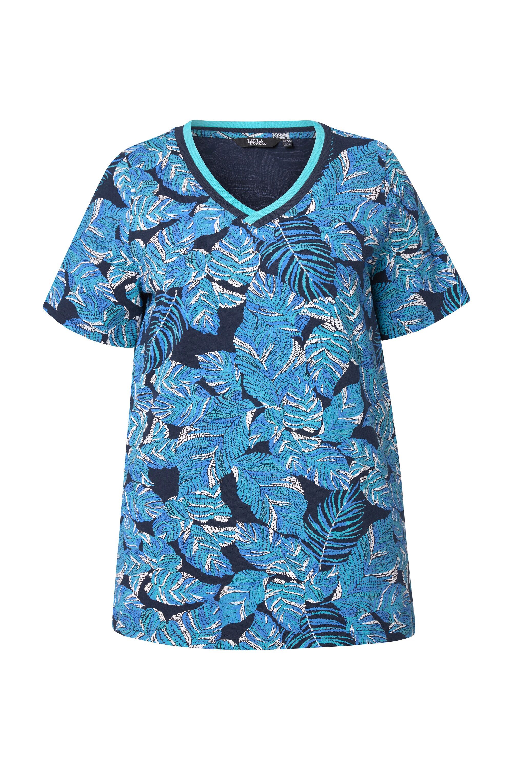 Ulla Popken T-Shirt T-Shirt Blätter A-Linie günstig online kaufen