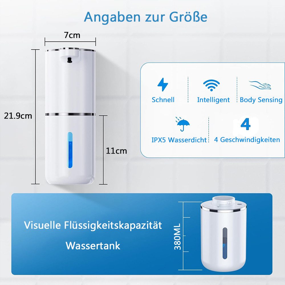 NUODWELL Seifenspender SeifenspenderAutomatisch, 380ml Berührungslos Seifen günstig online kaufen