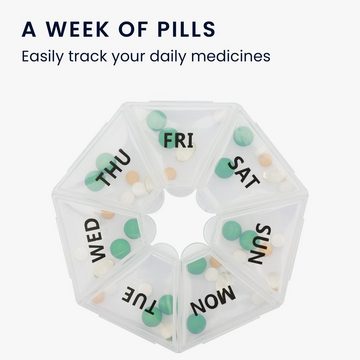 kwmobile Pillendose Pillendose mit 7 Fächern (1 St), Tablettenbox Tablettendose Medikamentenbox