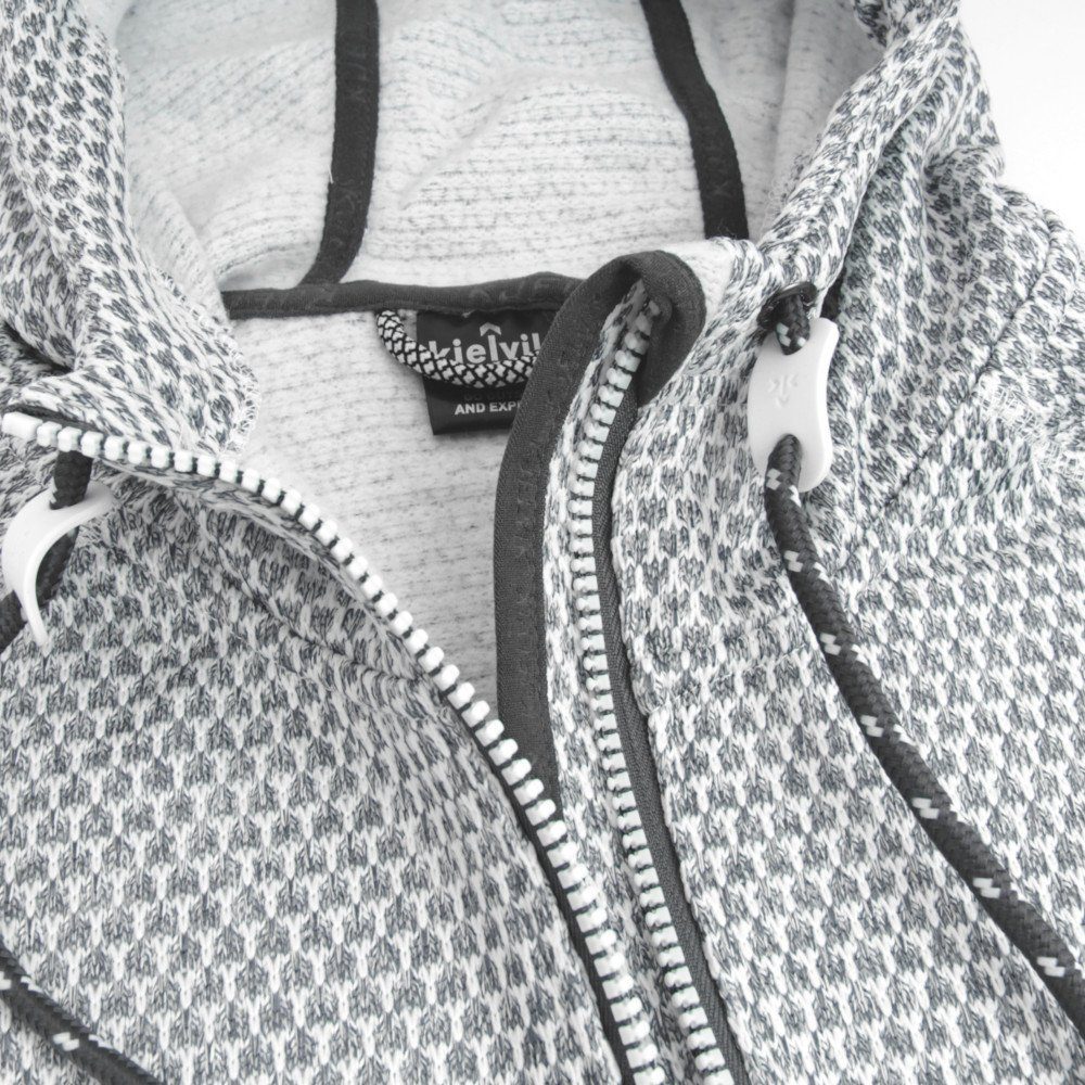 Kjelvik Kapuzenstrickjacke Gloria leichte Strickjacke mit Kapuze und Reißverschlusstaschen