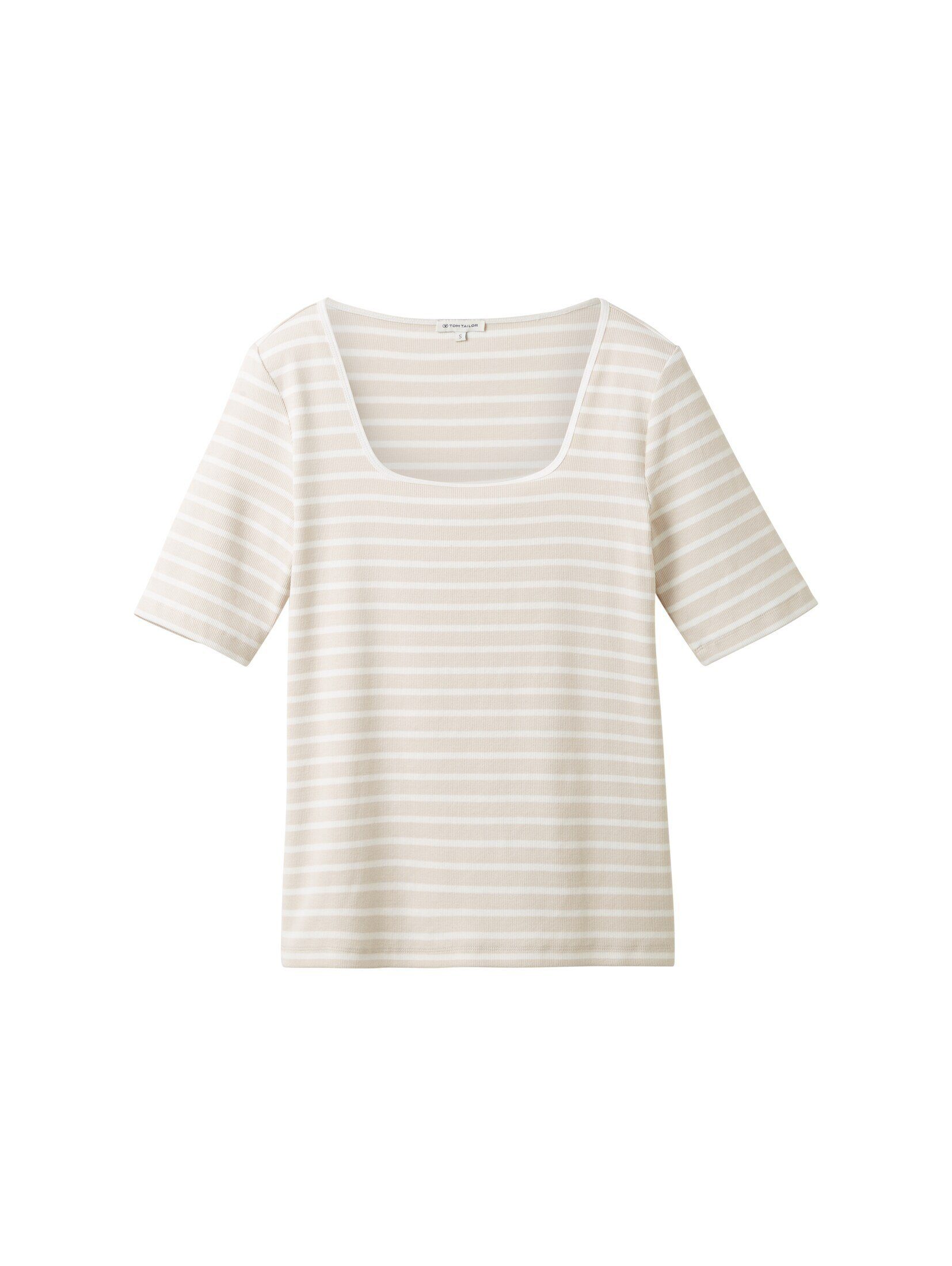 T-Shirt TOM Shirt offwhite Gestreiftes grey stripe TAILOR