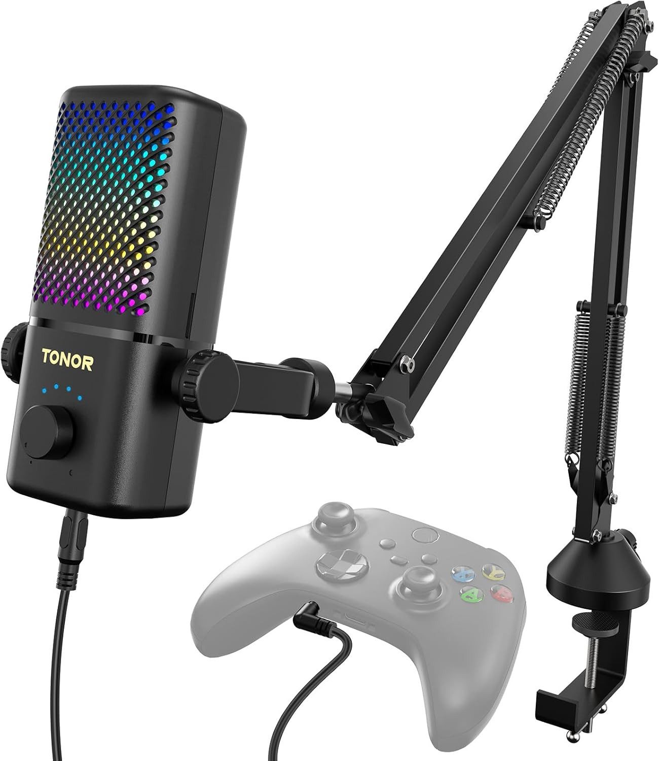 Streaming-Mikrofon TONOR TCX3+ Gaming-Mikrofon mit RGB & Boom-Arm – kompatibel mit Xbox