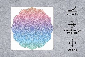 MuchoWow Gaming Mauspad Mandala Naturformen (1-St), Mousepad mit Rutschfester Unterseite, Gaming, 40x40 cm, XXL, Großes