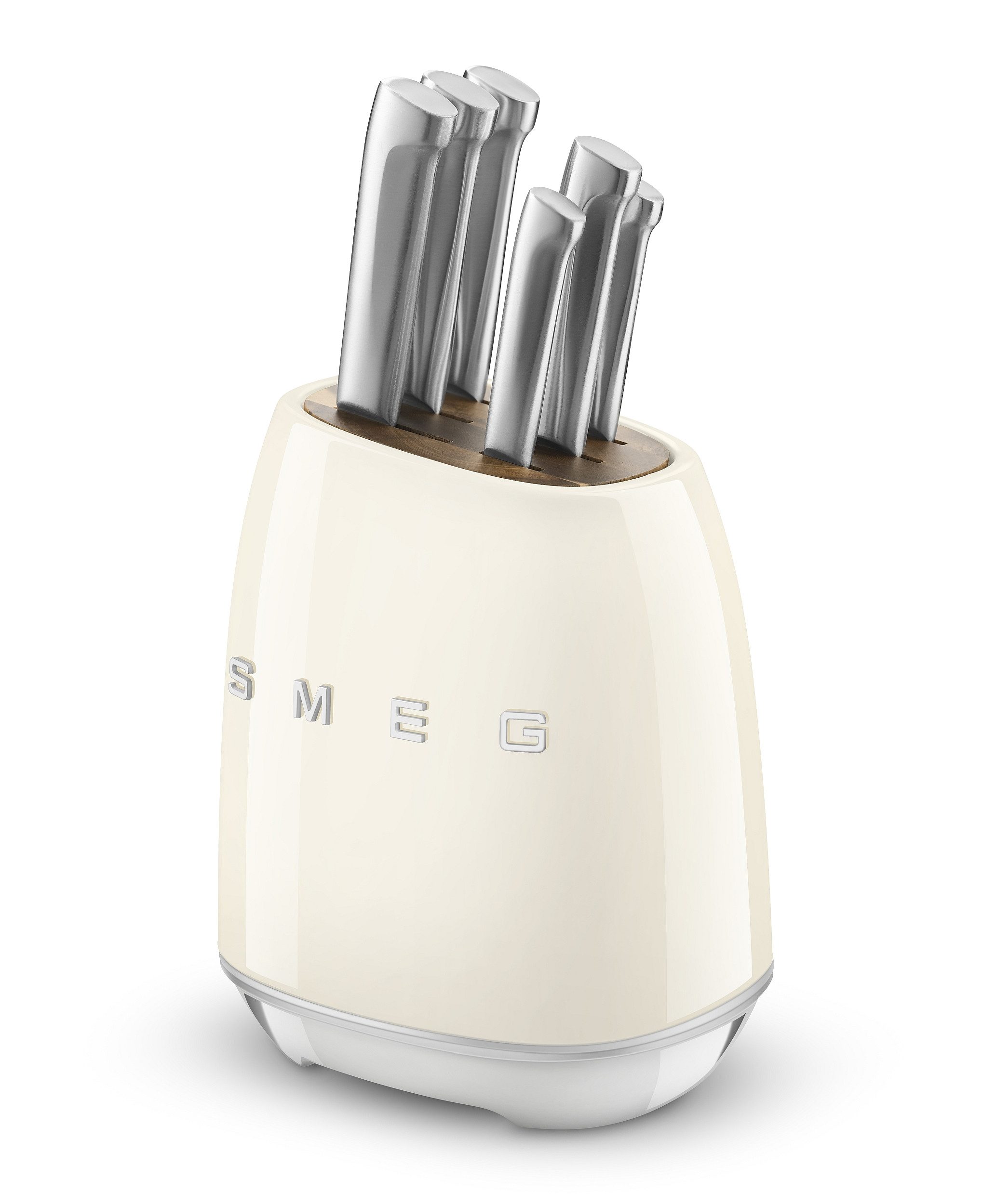 Smeg Messerblock Smeg Messerblock bestückt mit 6 Küchenmessern creme KBSF02CR