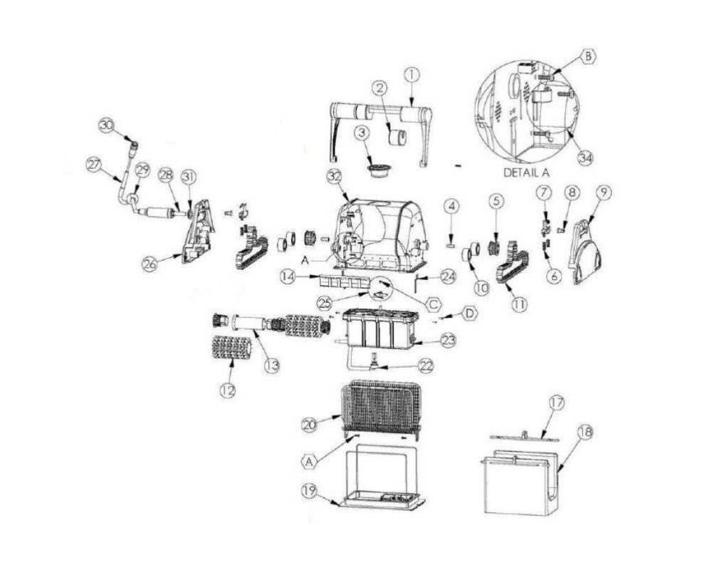 maytronics Poolbodensauger Filtersack Grob für Dolphin Dynamic Plus Poolreiniger 9995431-ASSY