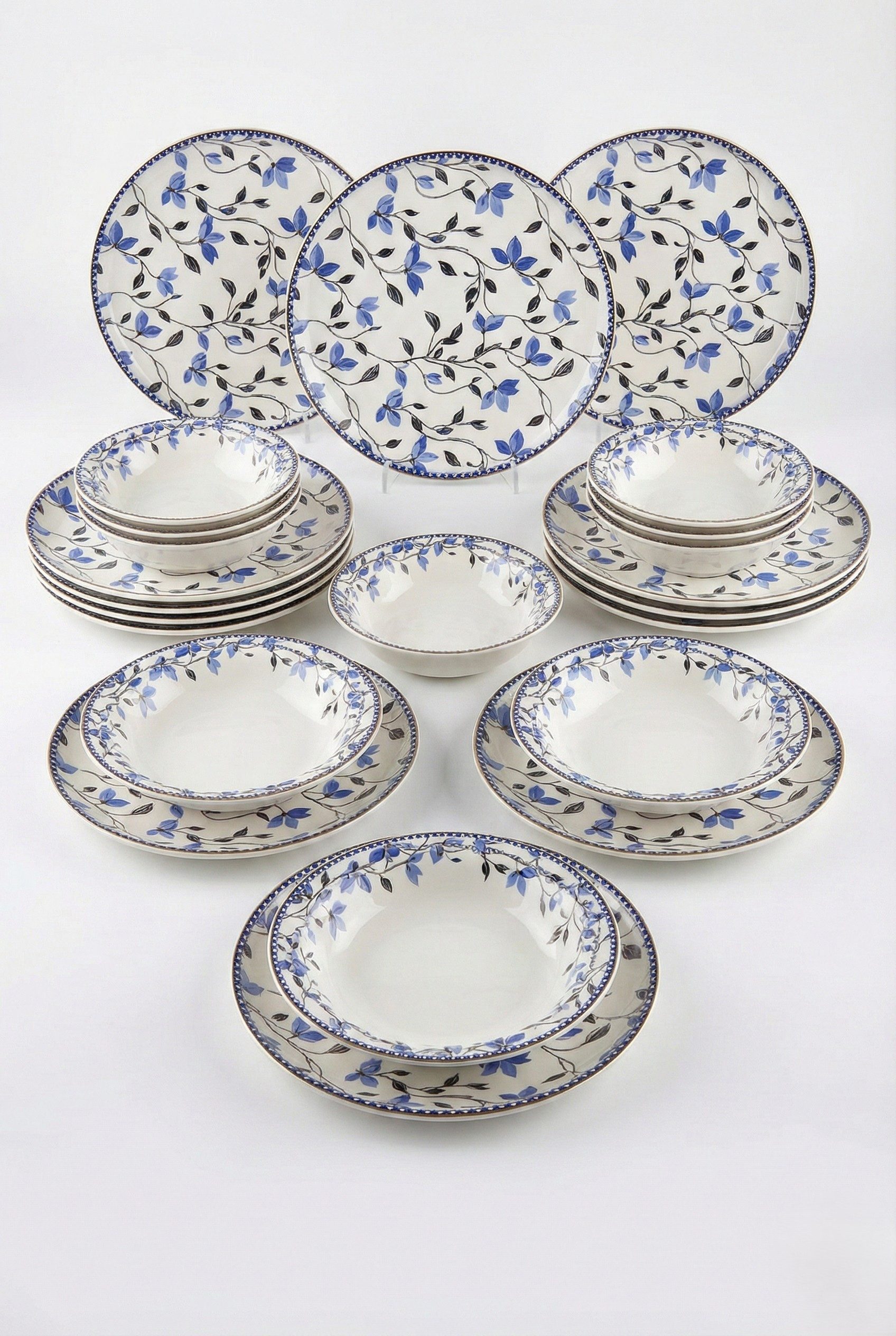 Hermia Concept Geschirr-Set Romantisch (18-tlg), 6 Personen, Keramik, Mikrowellengeeignet, Spülmaschinengeeignet