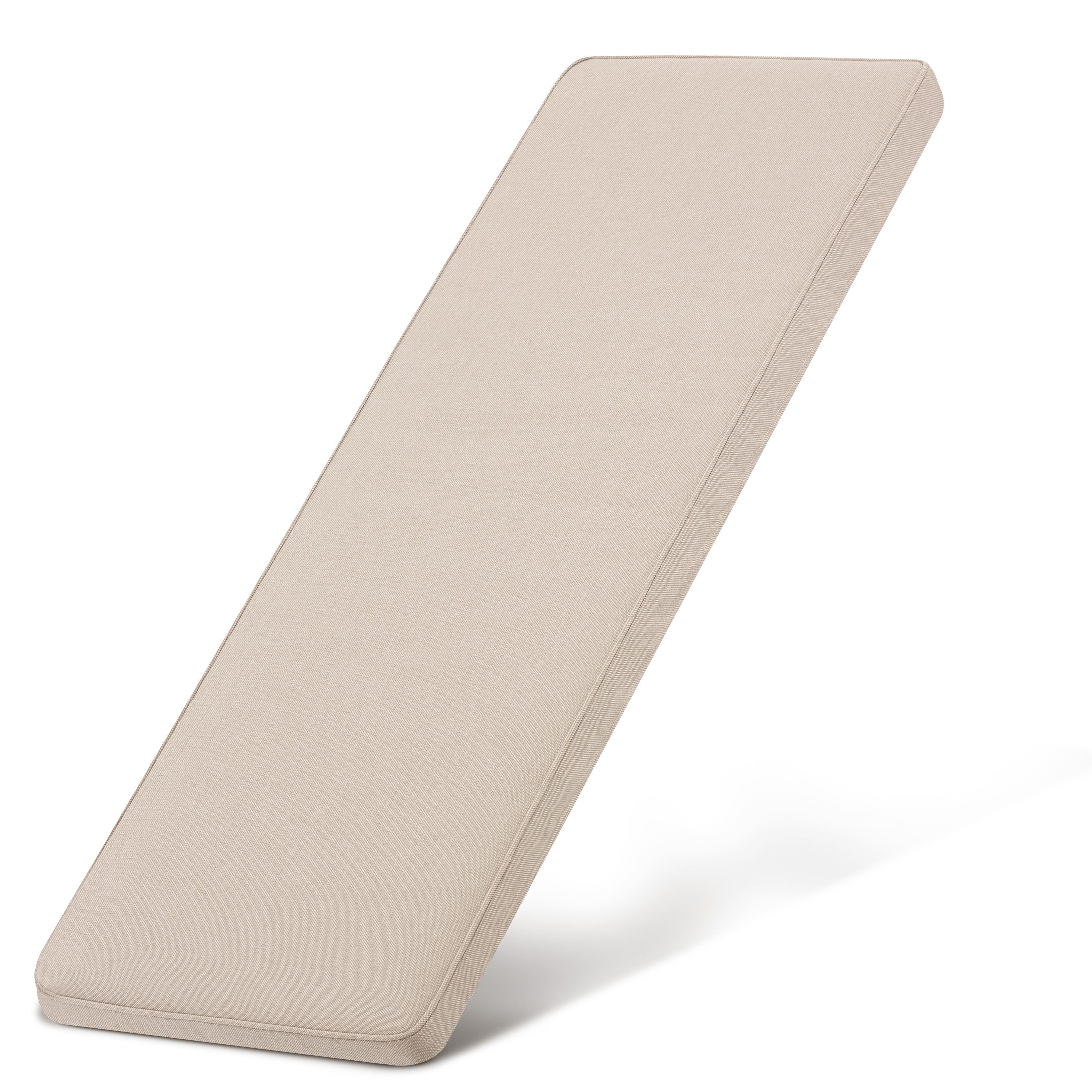 Beautissu Bankauflage Outdoor Bankauflage QD-BK 100x48x5cm Beige, Sitzkissen für Gartenbank, Bankpolster Outdoor & Hollywoodschaukel