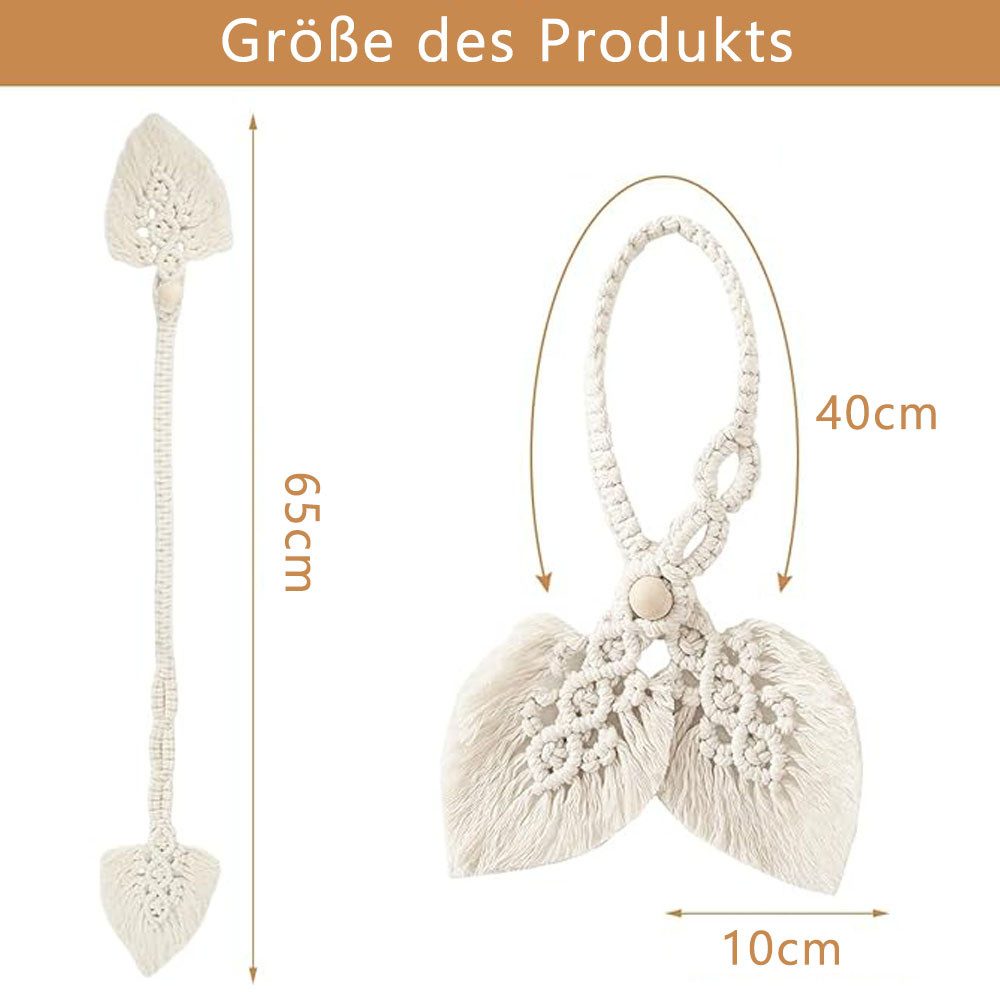 NUODWELL Raffhalter 2 Stück Boho Vorhang Raffhalter, Handgefertigt Gewebter günstig online kaufen