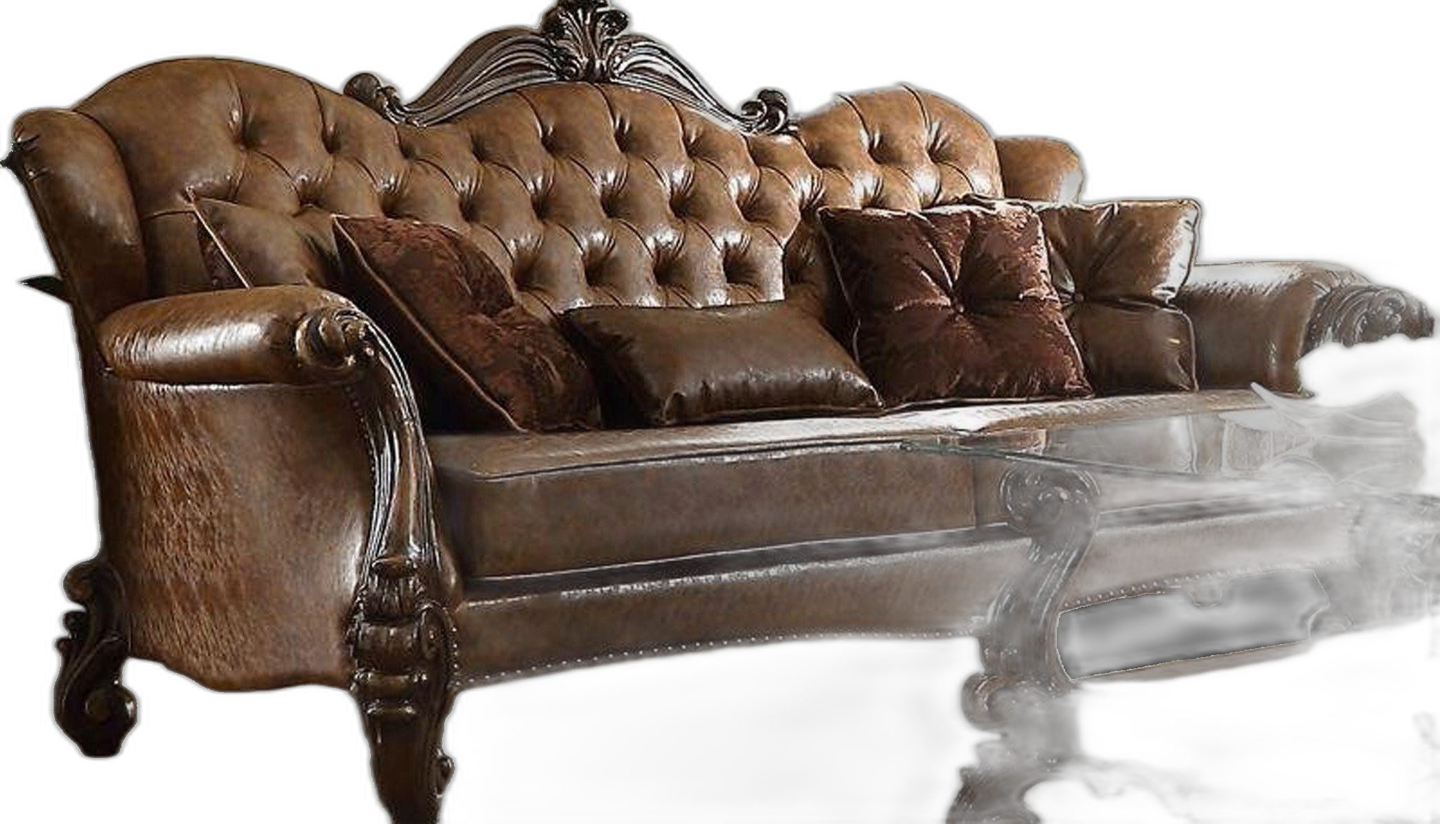 Xlmoebel Polstergarnitur Ledersessel im Barockstil mit Rokoko-Design und edler Ausstrahlung, Hergestellt in Europa