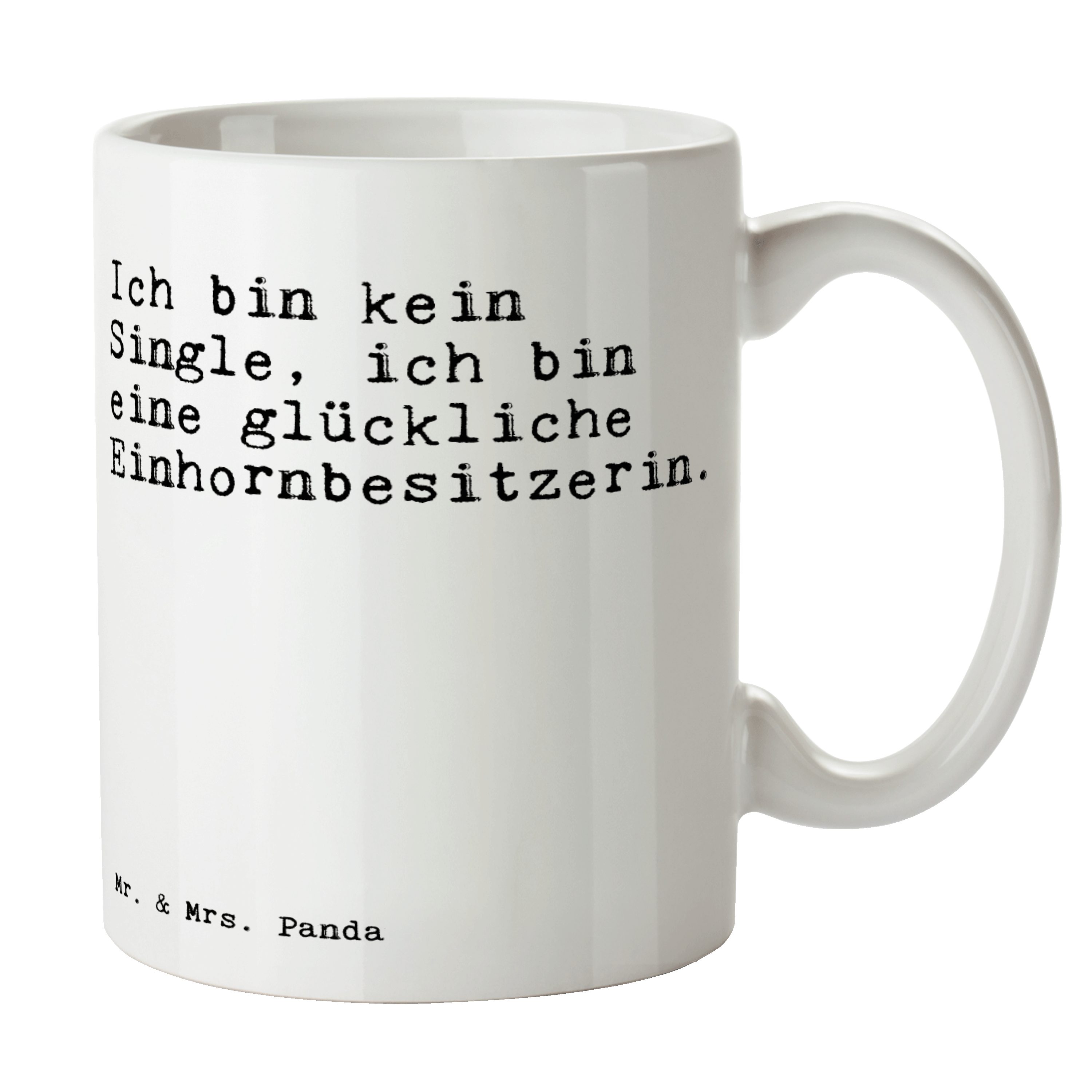 Mr. & Mrs. Panda Tasse »Ich bin kein Single,... Weiß Geschenk