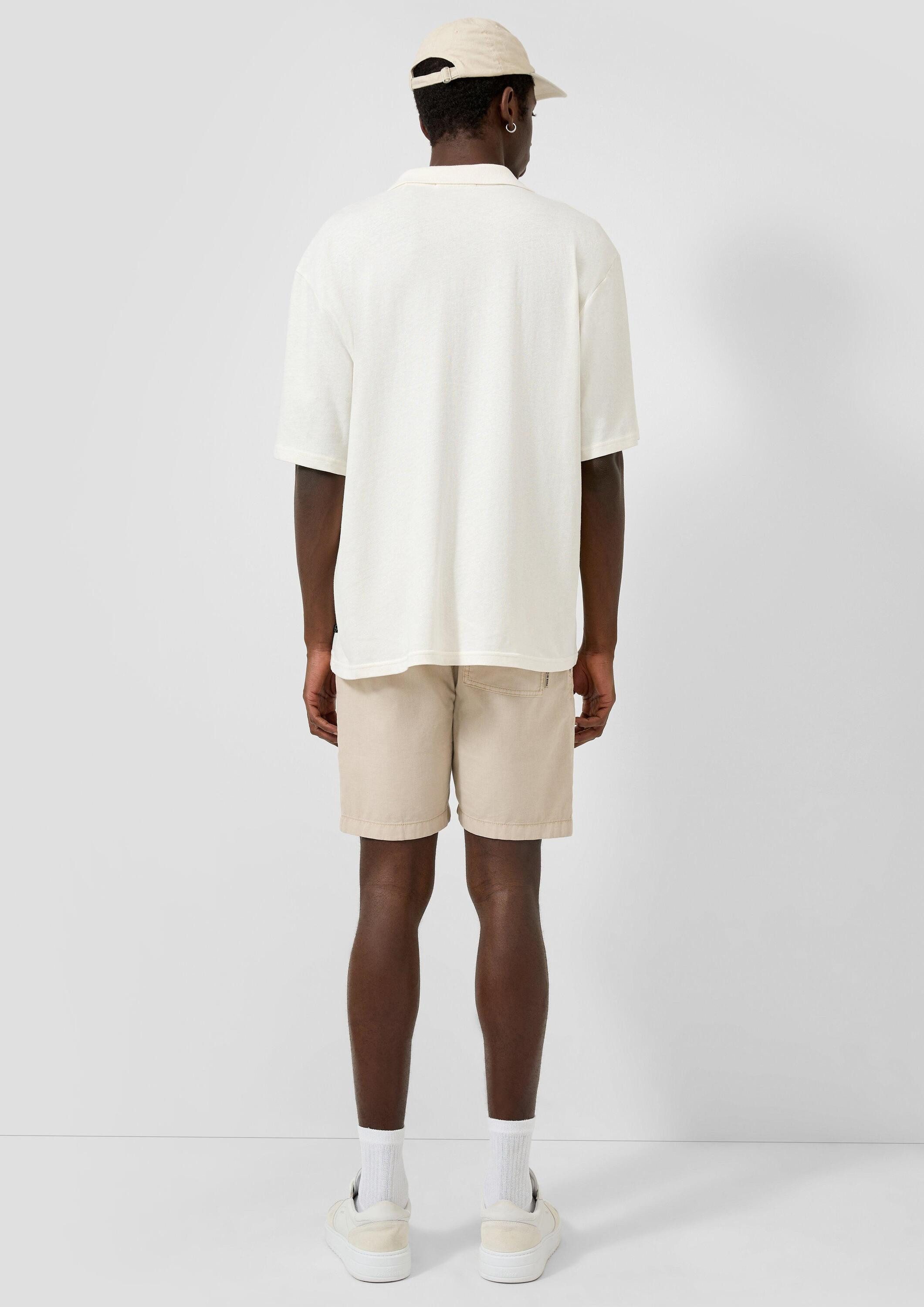 QS Kurzarmshirt Polo-Shirt Relaxed Fit Polo-Shirt im Leinenmix