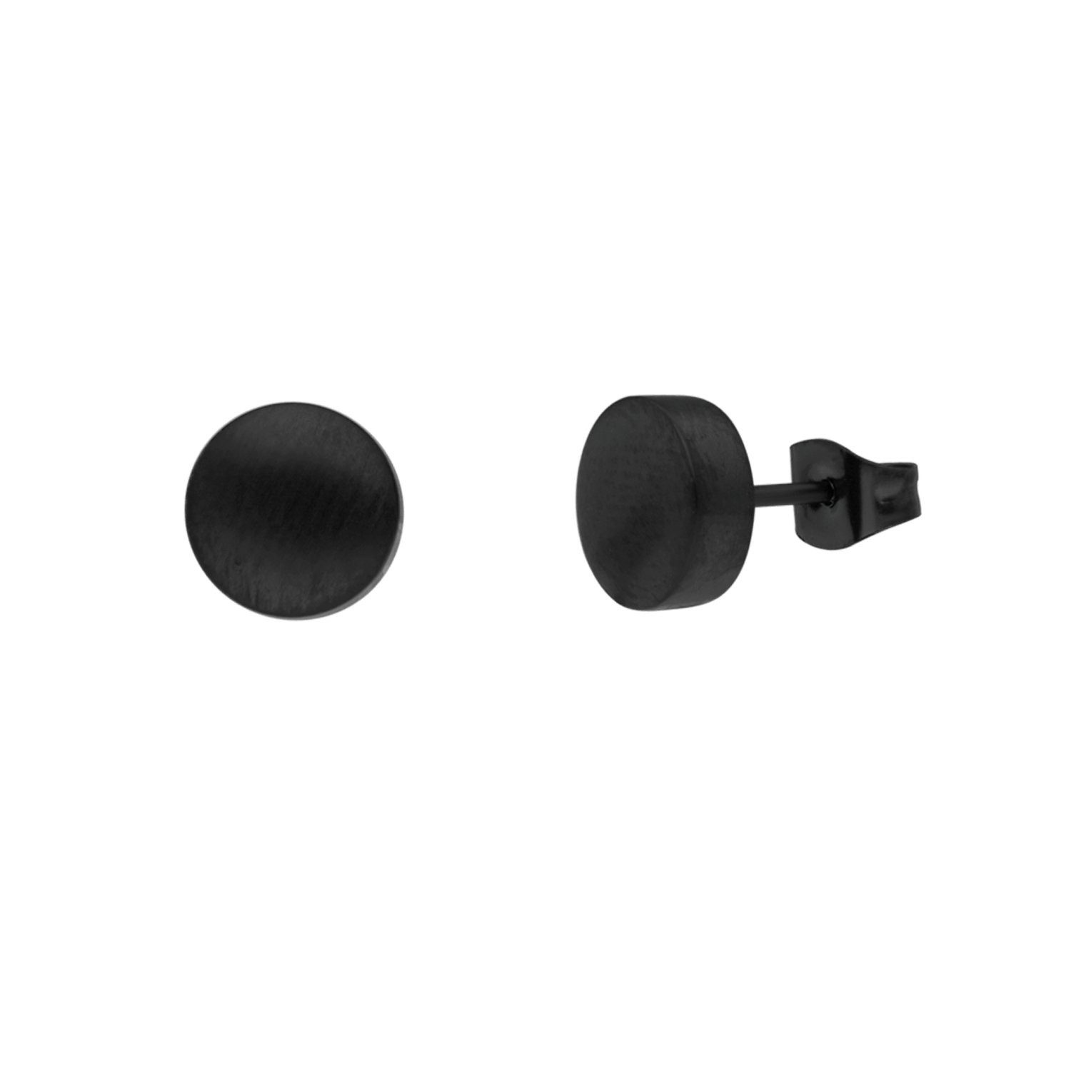 LUCARDI Paar Ohrstecker Ohrring - Stahl - Schwarz - Herren