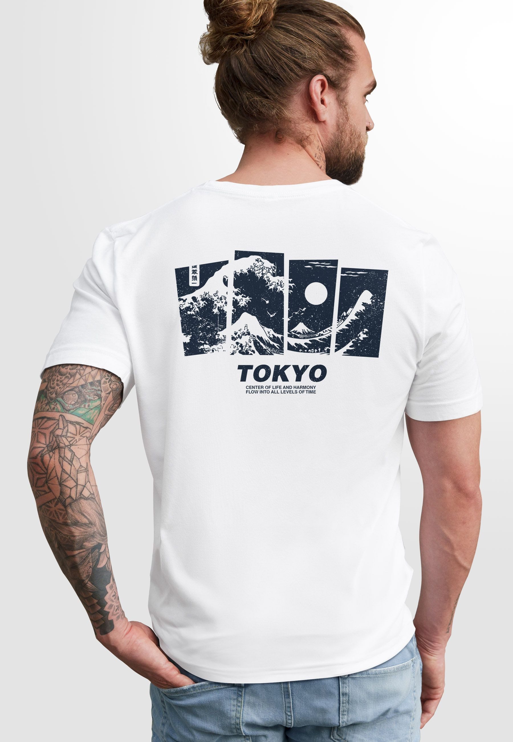 Neverless Print-Shirt Herren T-Shirt Backprint Japan günstig online kaufen
