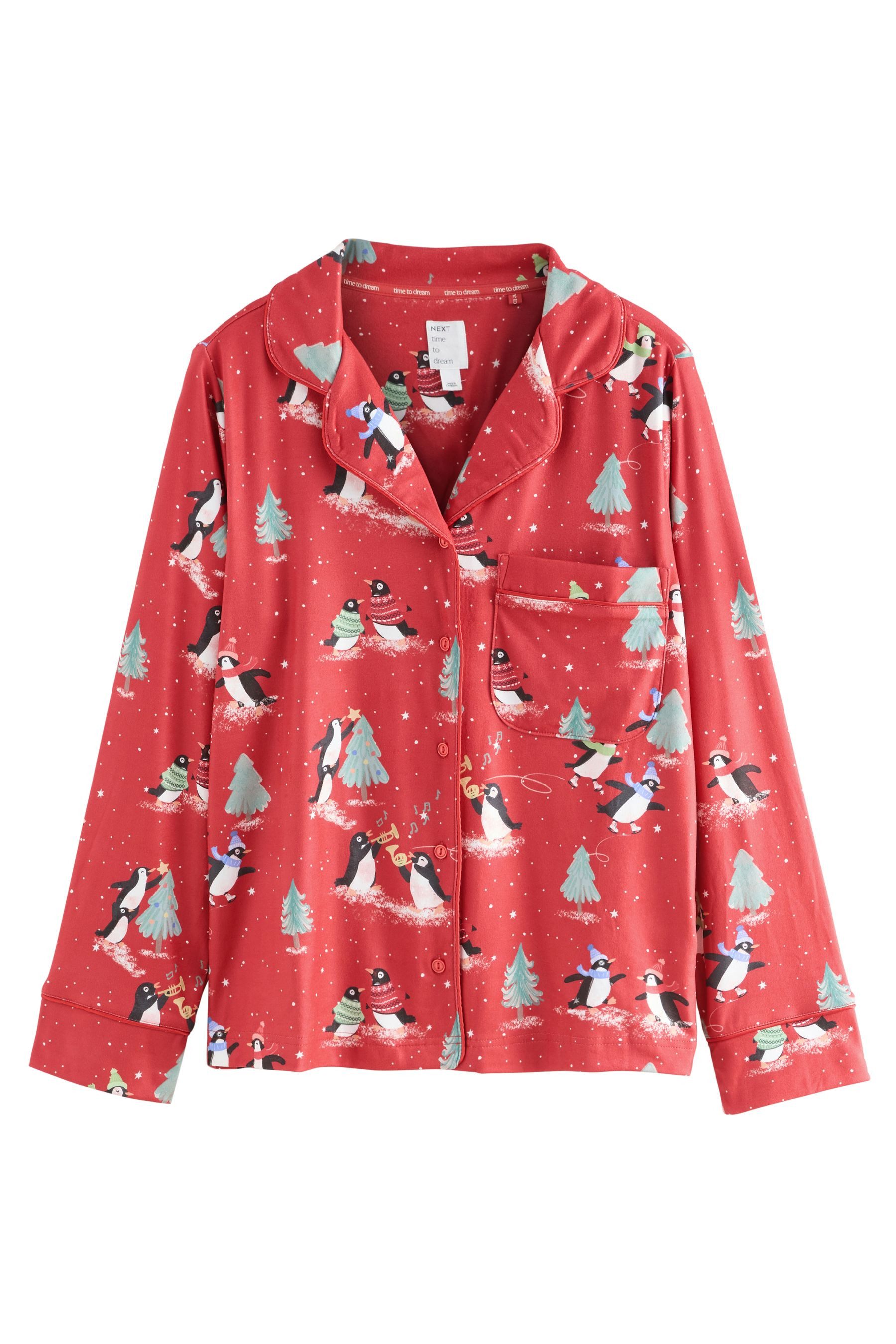 Next Pyjama Langärmeliger Schlafanzug mit Knopfleiste (2 tlg) günstig online kaufen