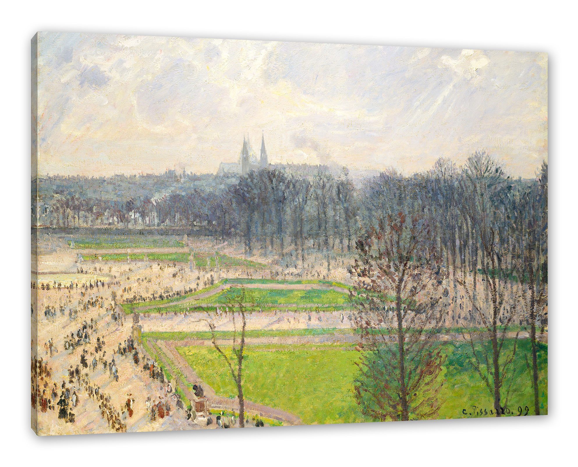Pixxprint Leinwandbild Camille Pissarro - The Garden of the Tuileries II, Camille Pissarro - The Garden of the Tuileries II (1 St), Leinwandbild fertig bespannt, inkl. Zackenaufhänger