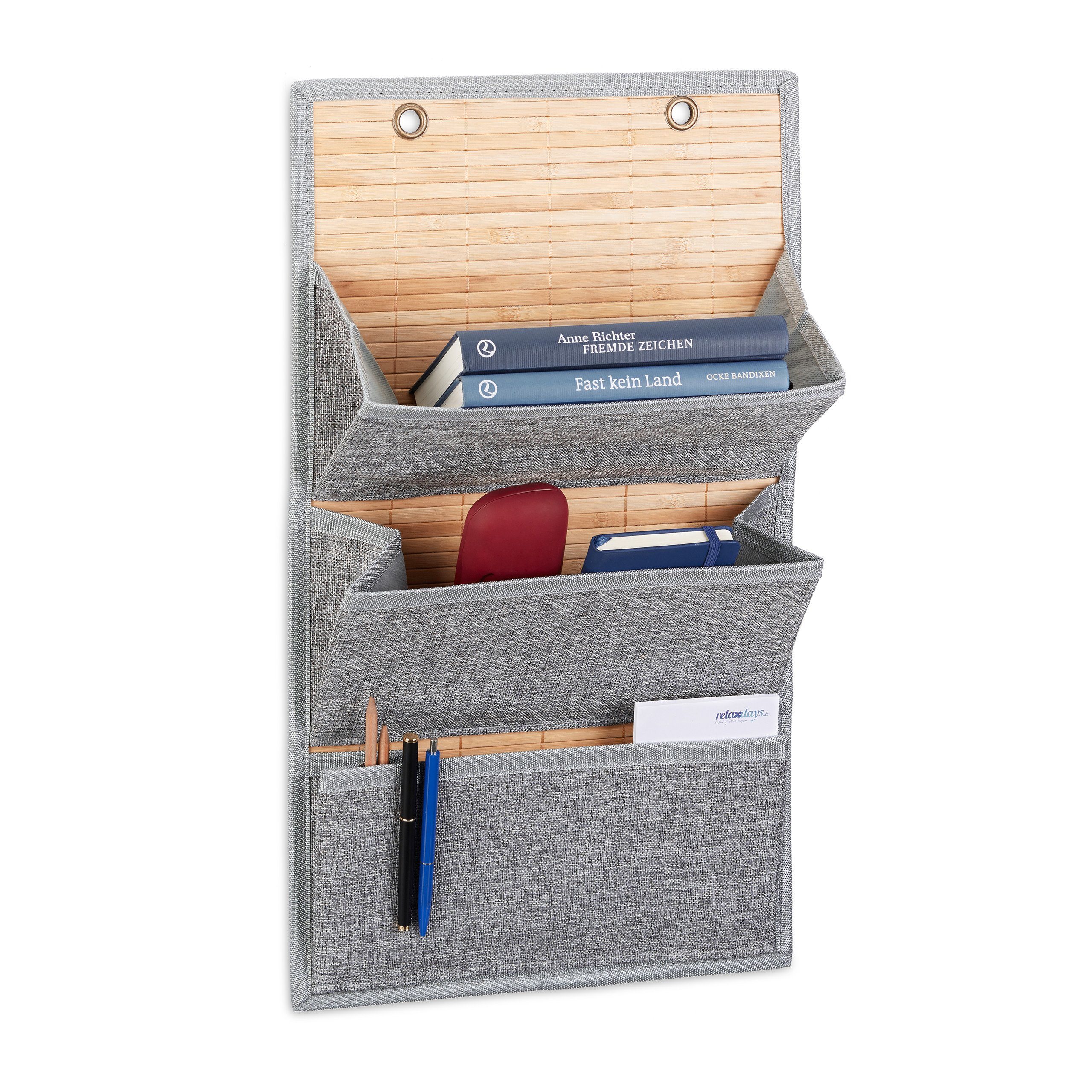 relaxdays Organizer Wandorganizer Bambus für Büro und Flur, M