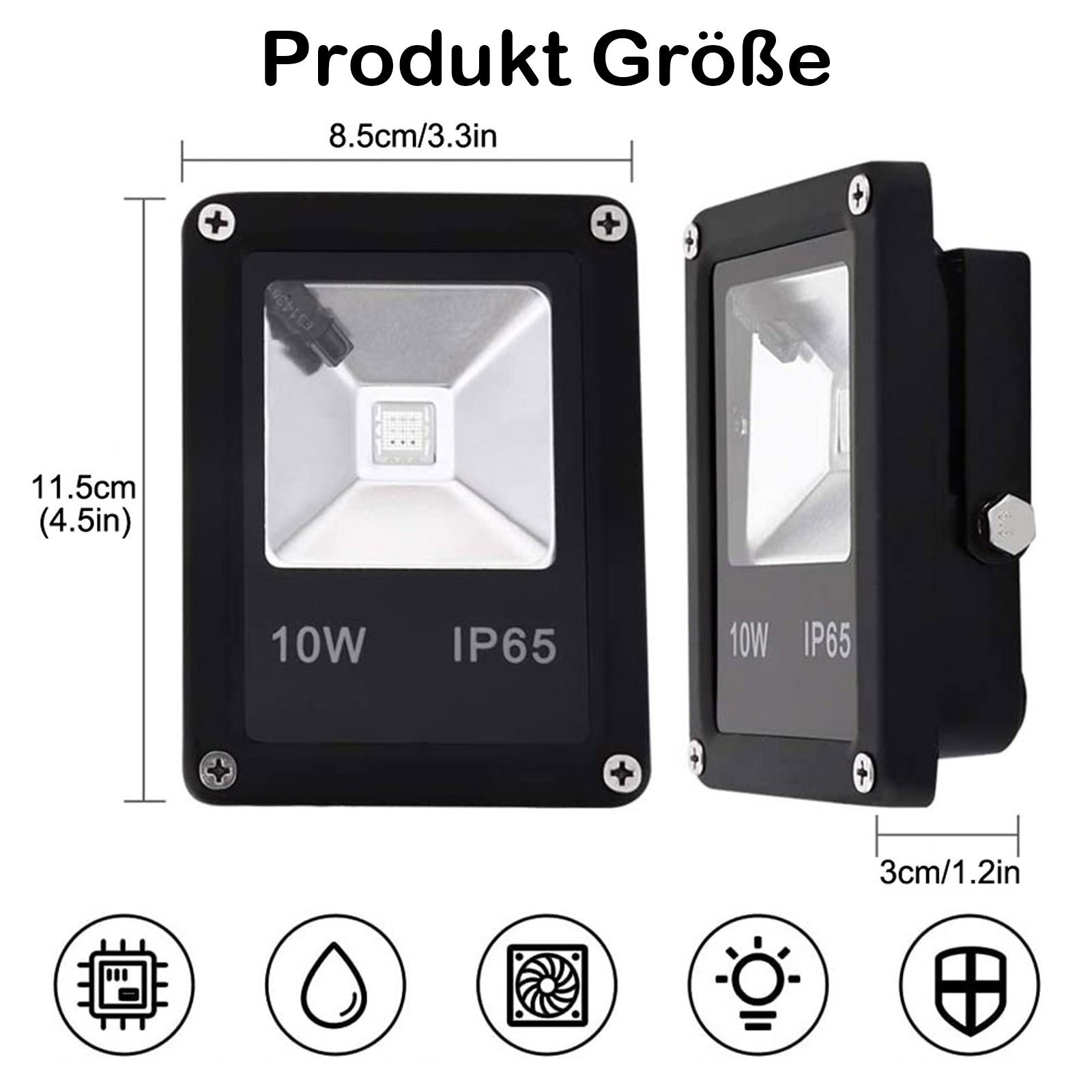 MUPOO LED Flutlichtstrahler RGB LED Flutlicht 10W,4 Modi Außenstrahler mit günstig online kaufen