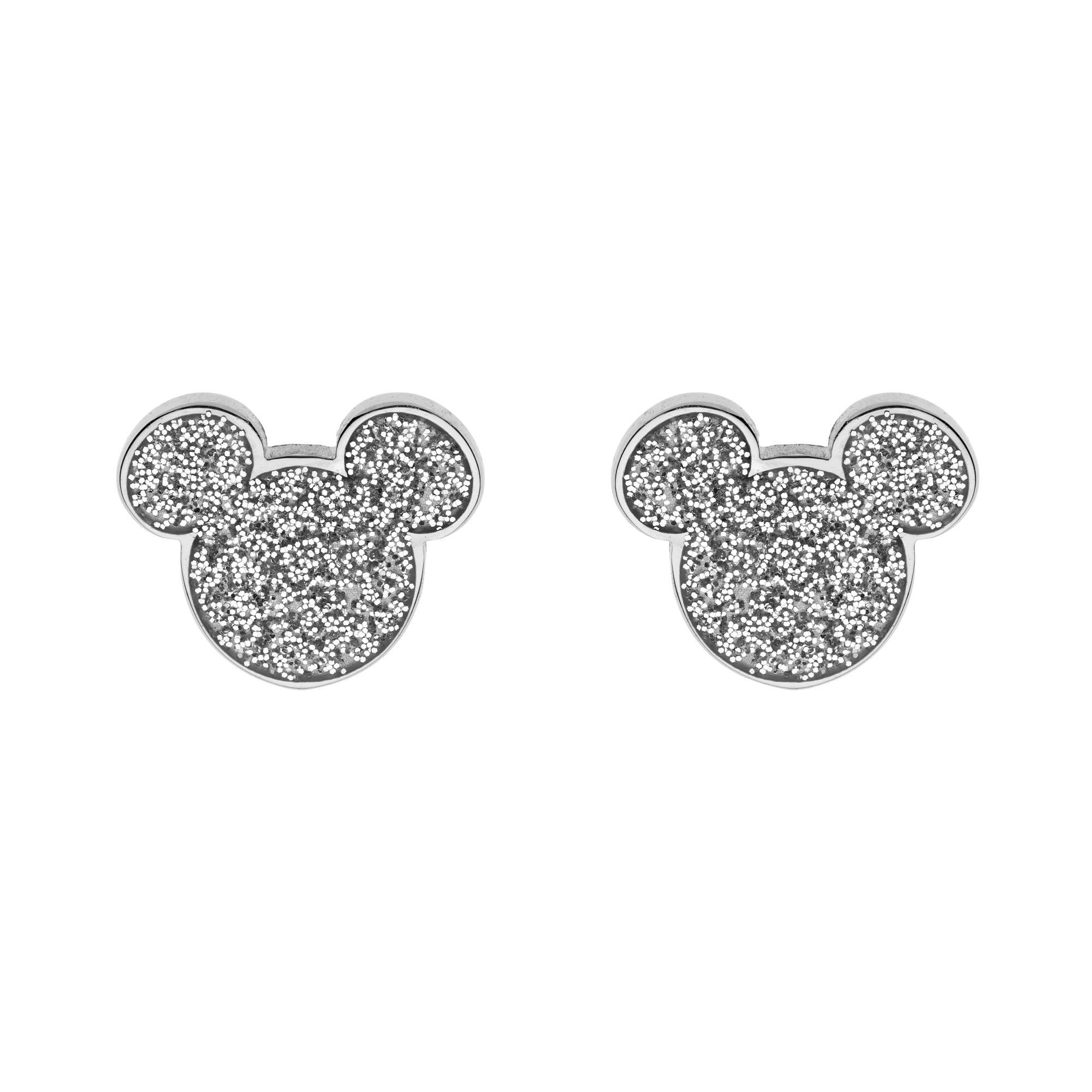 Disney Ohrring-Set Disney Kinderohrringe Mickey Mouse Edelstahl Glitzer