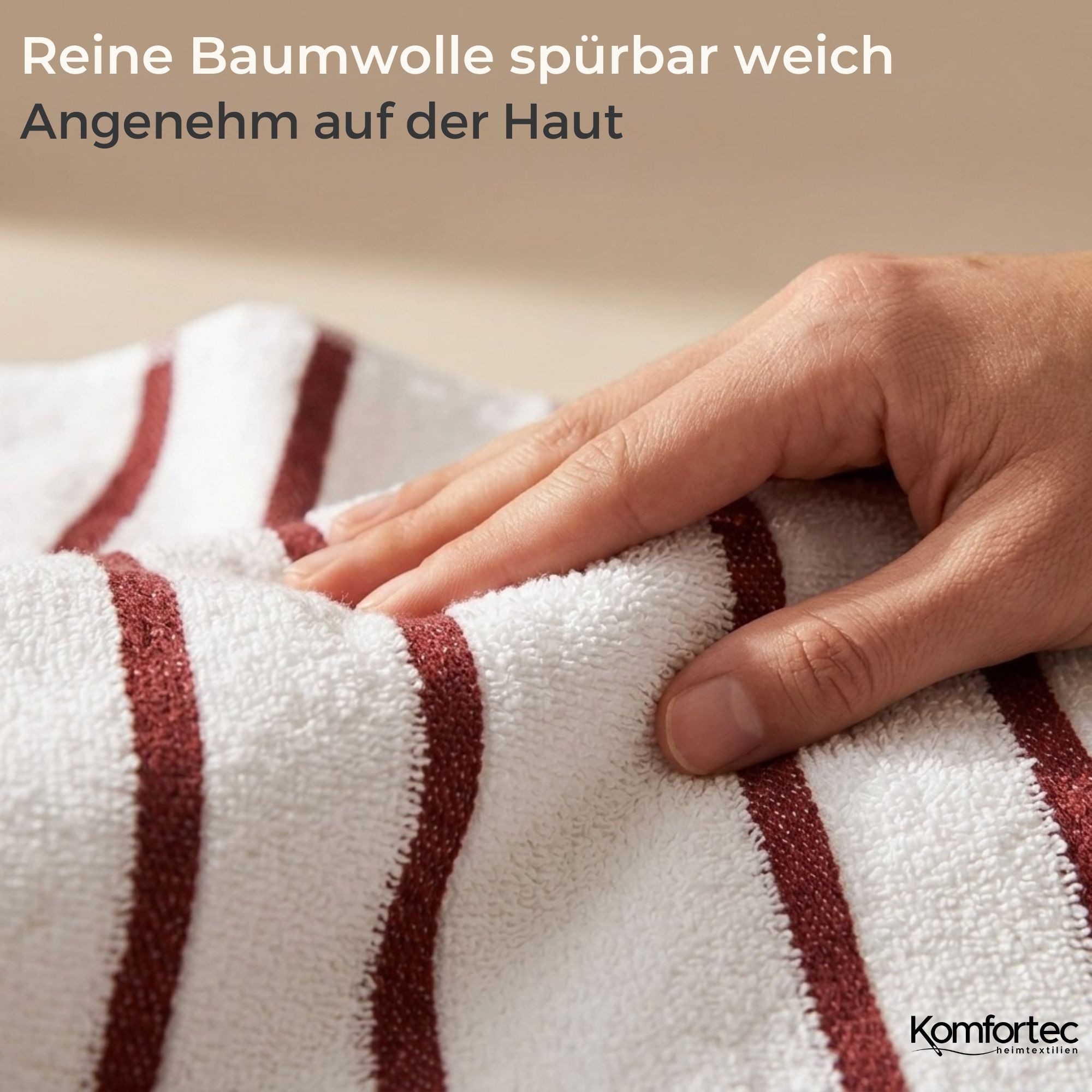 Komfortec Strandtuch 100x180 cm aus Baumwolle, Unifarben (1-St) – Bild 3 von 5