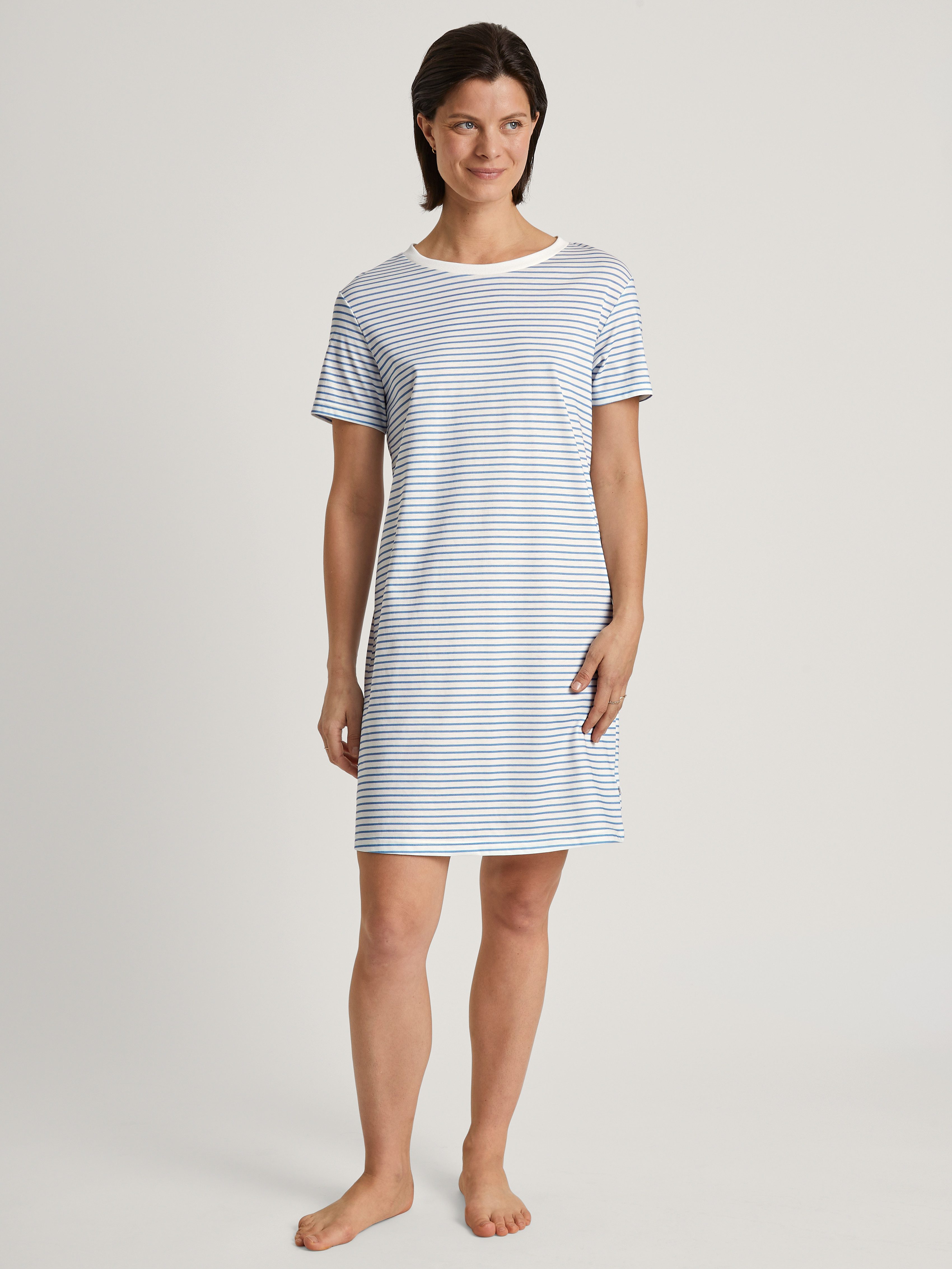 CALIDA Nachthemd Cotton Stripes Kurzarm, Single-Jersey-Qualität, Pure Cotto günstig online kaufen