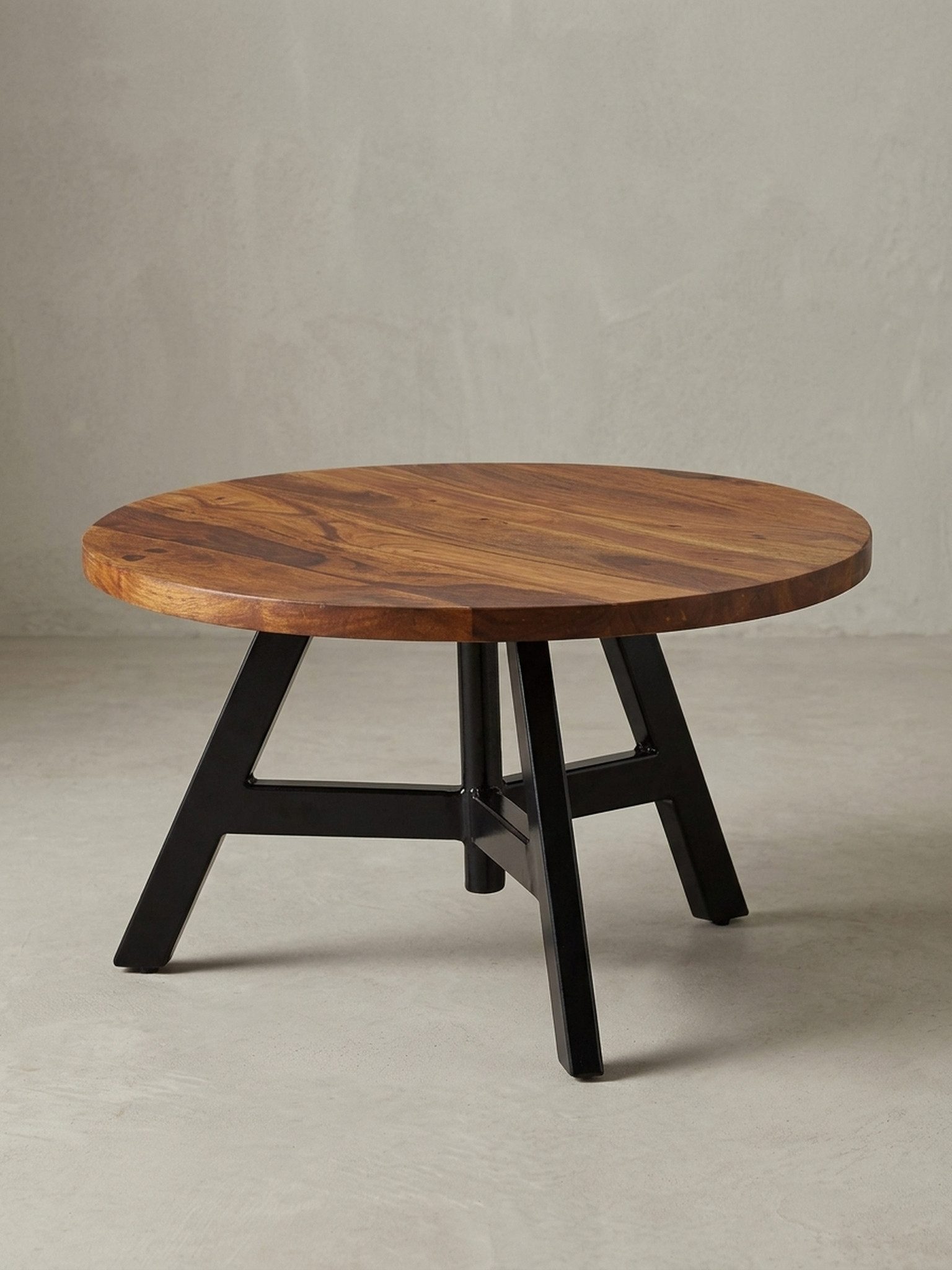KADIMA DESIGN Couchtisch Couchtisch 60x60x35 cm Massivholz Metall Sofatisch Rund Wohnzimmer (Kleiner Tisch Beistelltisch Wohnzimmer Modern), Design Wohnzimmerti – Bild 4 von 5