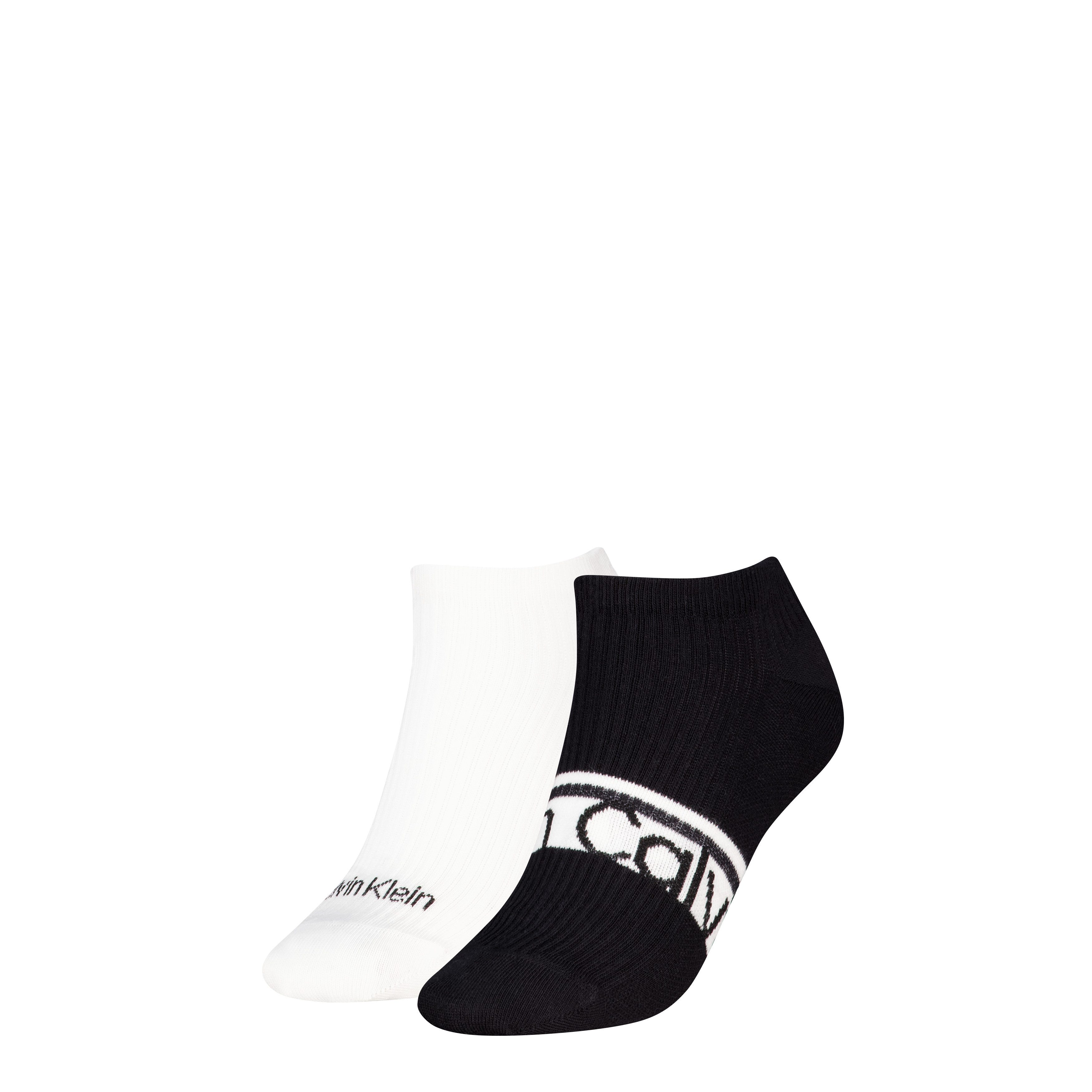 Calvin Klein Sneakersocken CK WOMEN SNEAKER LOGO STRIPE (2 Paar) mit Logoschriftzug, Cotton-Mix