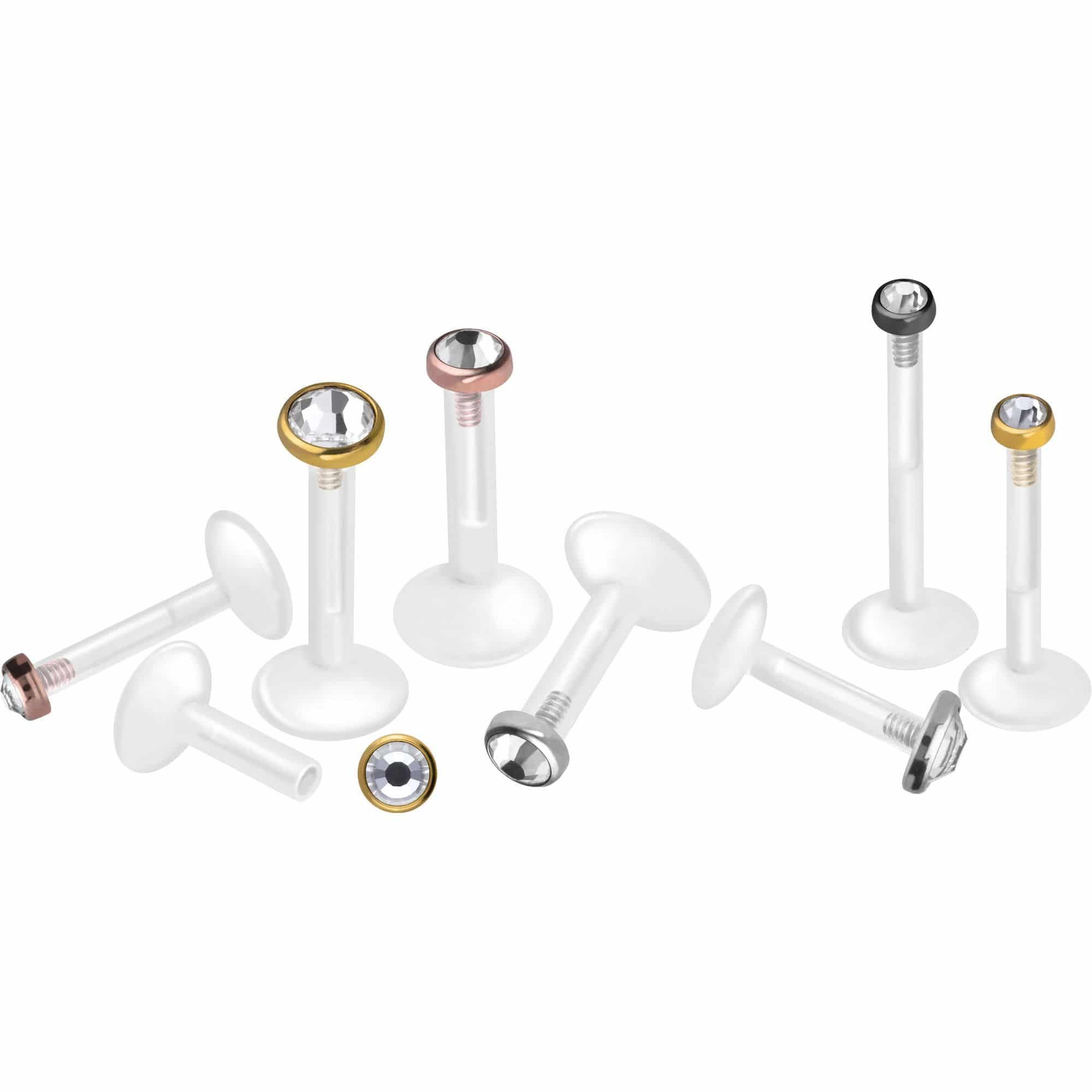 PIERCINGLINE Piercing-Set PTFE Labret mit Innengewinde + Titan-Aufsatz KRIS günstig online kaufen