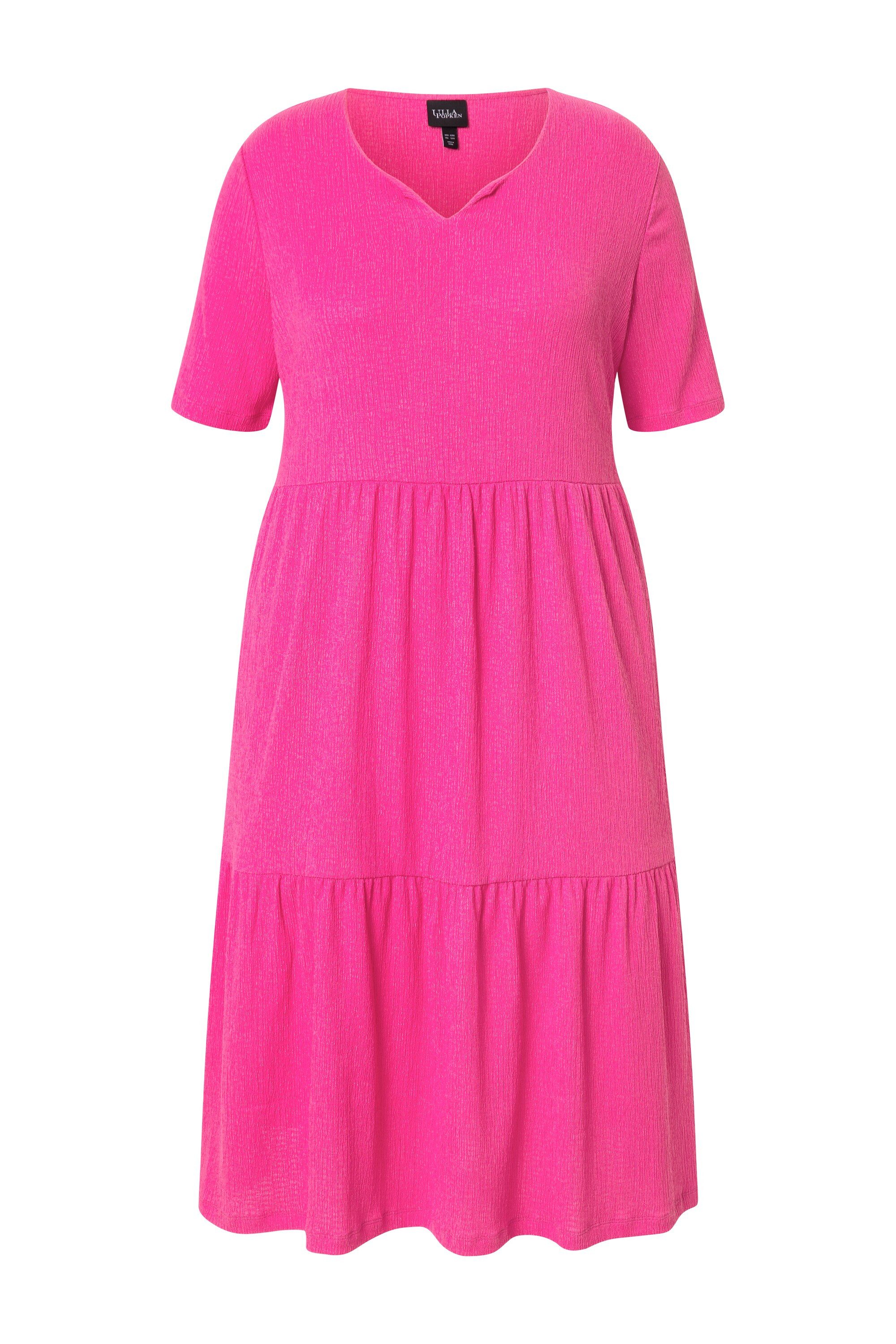 Ulla Popken Midikleid Stufenkleid A-Linie Rundhalsausschnitt günstig online kaufen