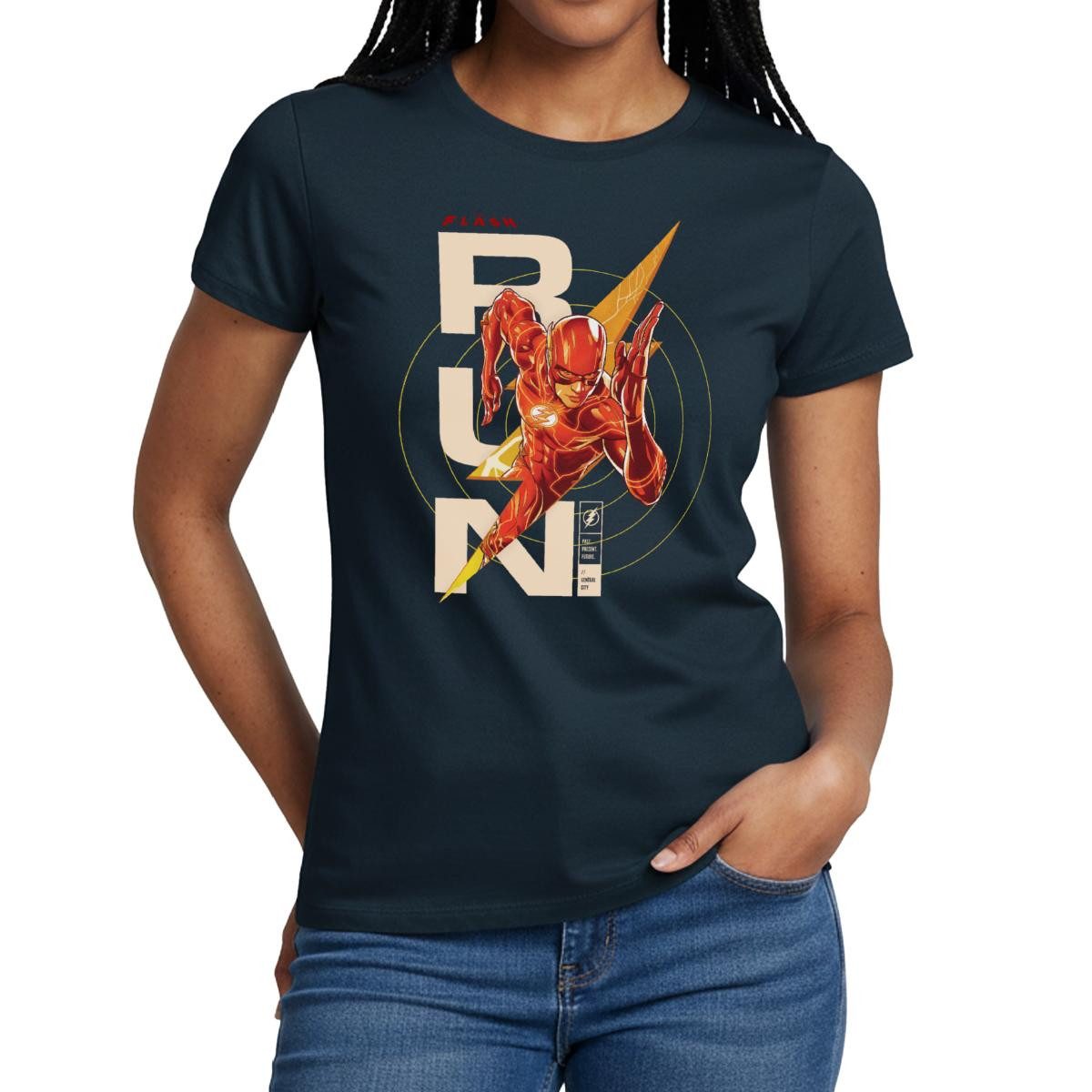 Spreadshirt T-Shirt The Flash Speedster RUN Frauen T-Shirt (1-tlg) Slim Fit, fällt klein aus
