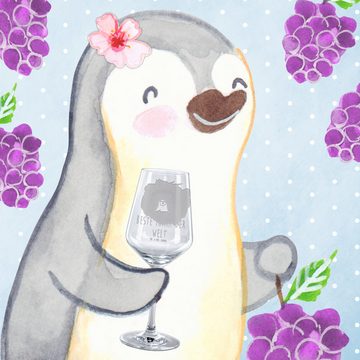 Mr. & Mrs. Panda Rotweinglas Bär Königin - Transparent - Geschenk, beste Mama, Mom, Hochwertige We, Premium Glas, Unikat durch Gravur