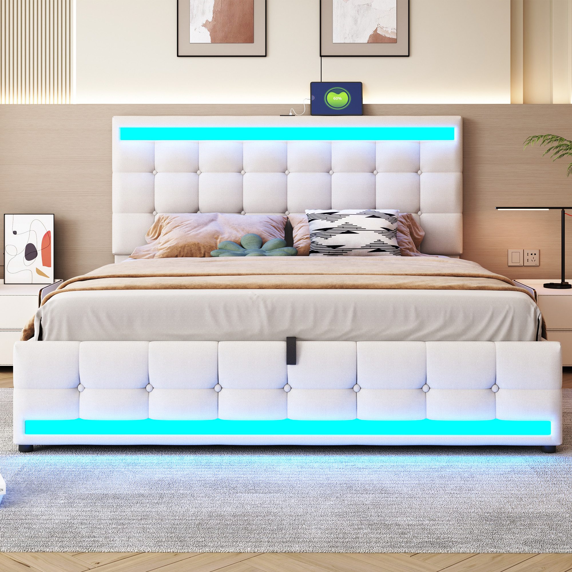 STILVORA Polsterbett 180×200 mit matratze&Stauraum,Kinderbett mit günstig online kaufen