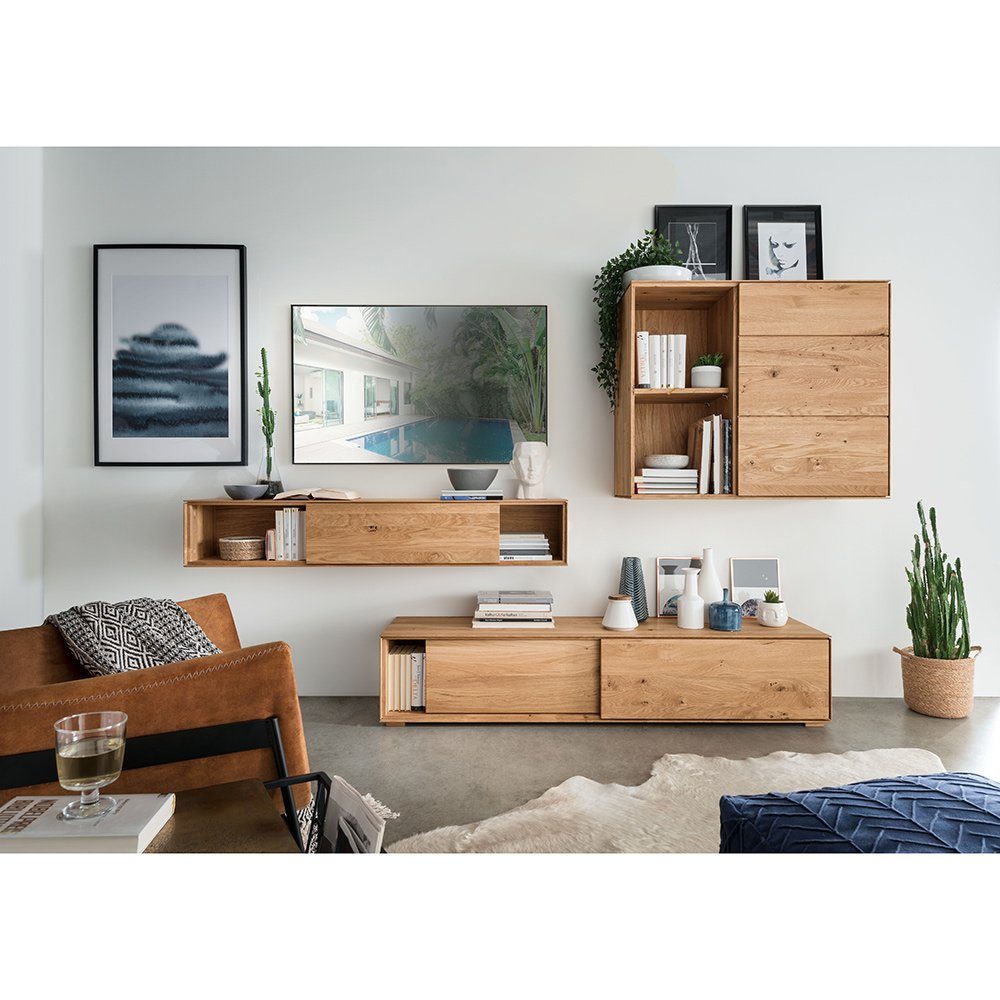 Lomadox Hängeschrank WYNDHAM-69 150cm breit, mit Schiebetür, Wildeiche massiv geölt