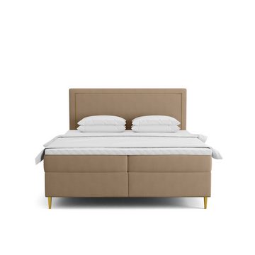 Kaiser Möbel Boxspringbett mit bettkasten matratze topper GOLDEN, Matratze und Topper