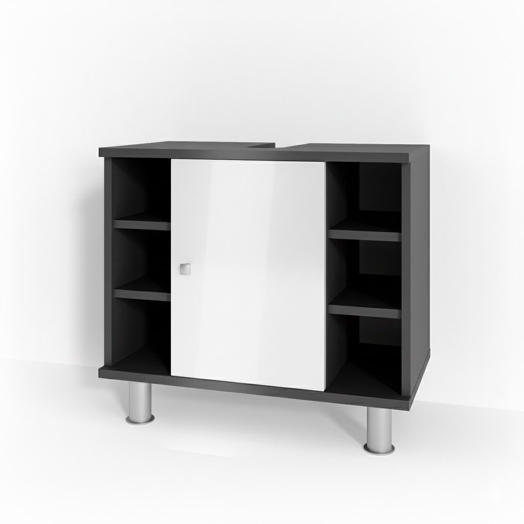 Vicco Waschbeckenunterschrank Fynn, Anthrazit/Weiß, 60 x 54 cm (1-St)