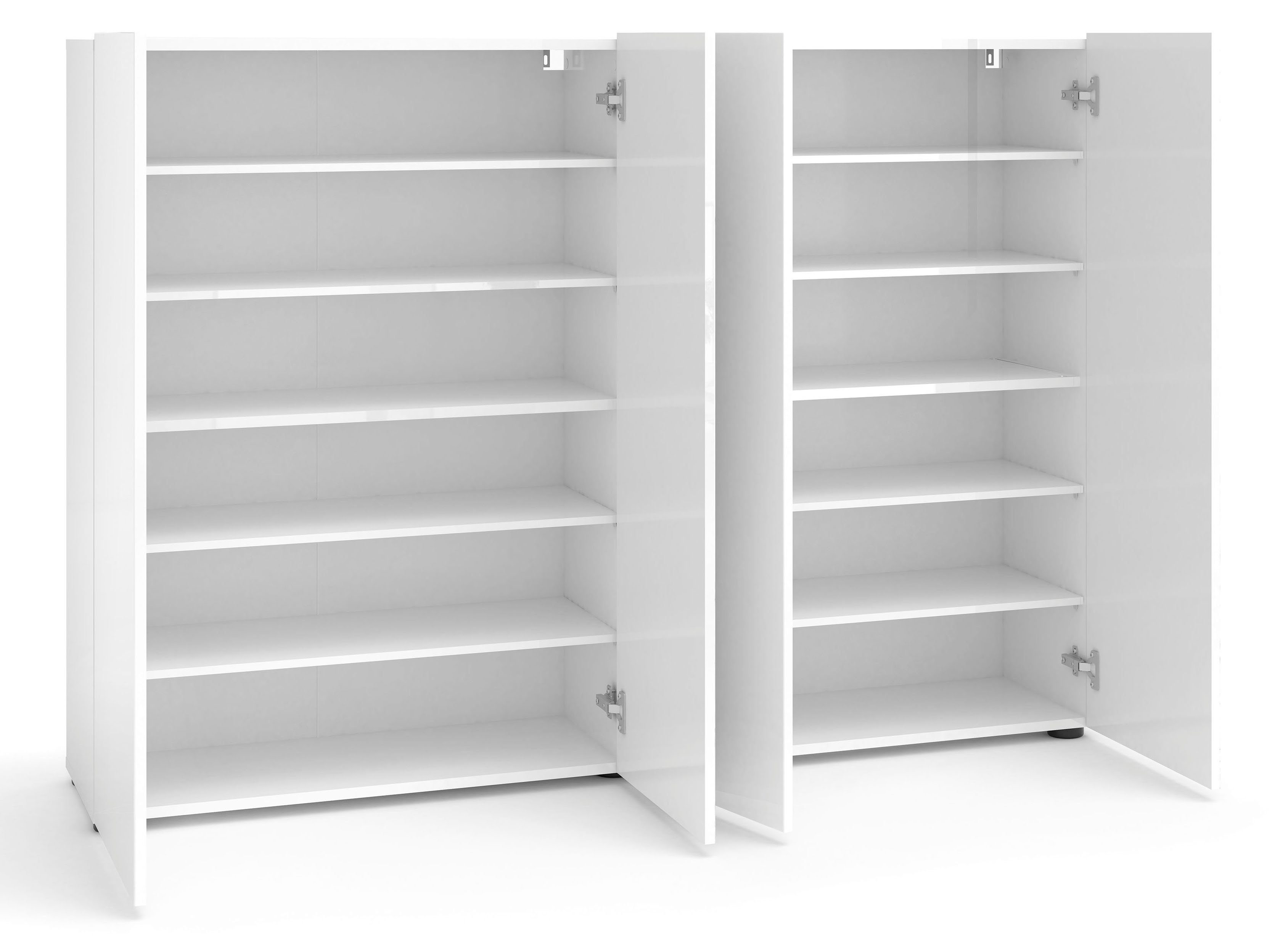 möbelando Schuhschrank Glossy 160 x 115 x 34 cm (B/H/T)