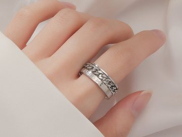 Eyecatcher Fingerring Fidget Spinner Ring. Kette-Runen Anti Stress Ring, Fidget Spinner Ring, Drehbarer Ring