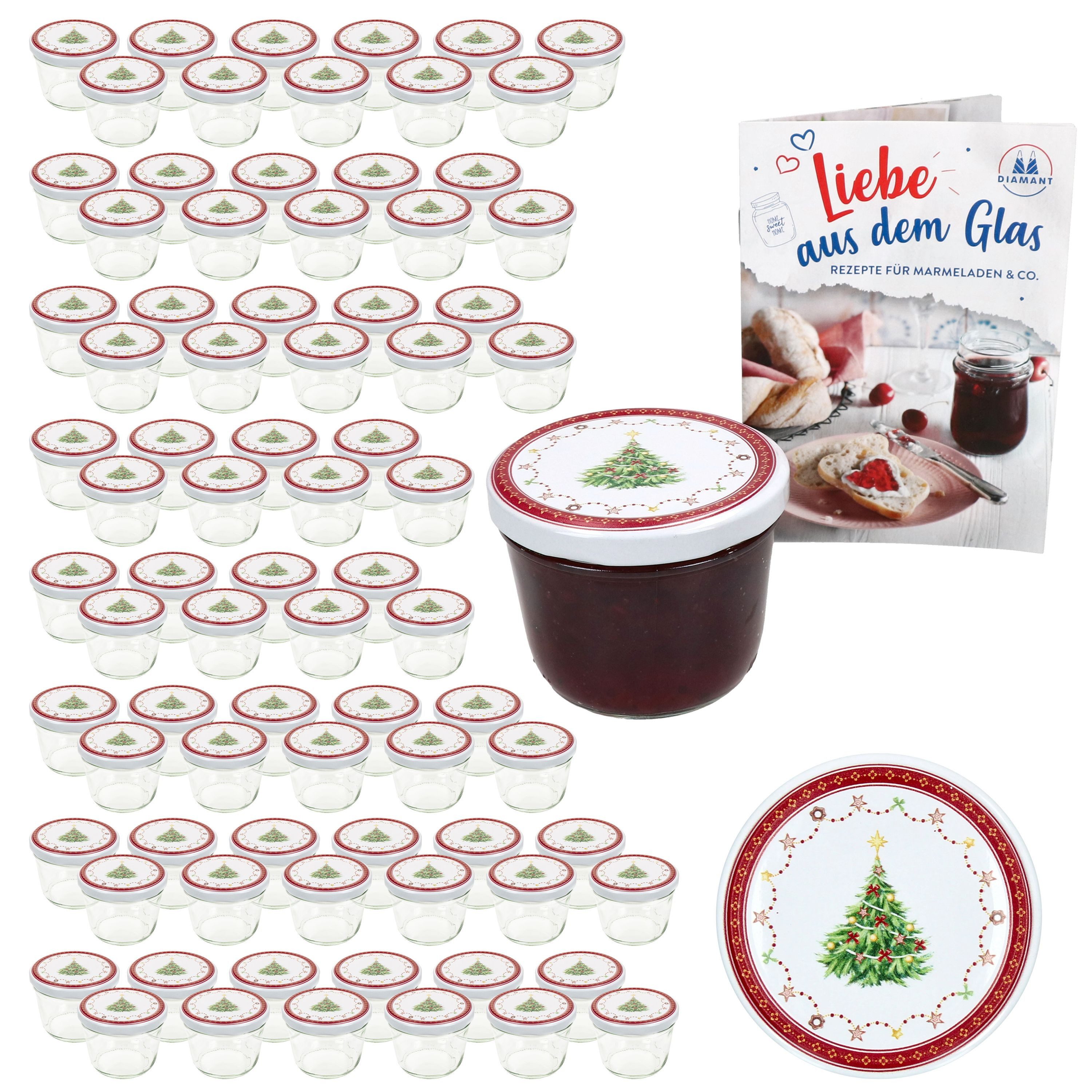MamboCat Einmachglas 100er Set Sturzglas 230ml Einmachglas + TO-Deckel 82 Weihnachtstraum, Glas