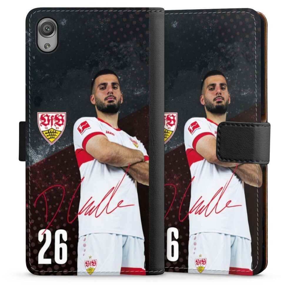 DeinDesign Handyhülle VfB Stuttgart Deniz Undav Offizielles Lizenzprodukt Deniz Undav 24/25, Sony Xperia X Hülle Handy Flip Case Wallet Cover Handytasche Leder