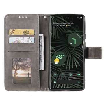 CoverKingz Handyhülle Hülle für Google Pixel 6 Pro Handyhülle Tasche Flip Case Cover Etui 16,5 cm (6,5 Zoll), Klapphülle Schutzhülle mit Kartenfach Schutztasche Motiv Mandala